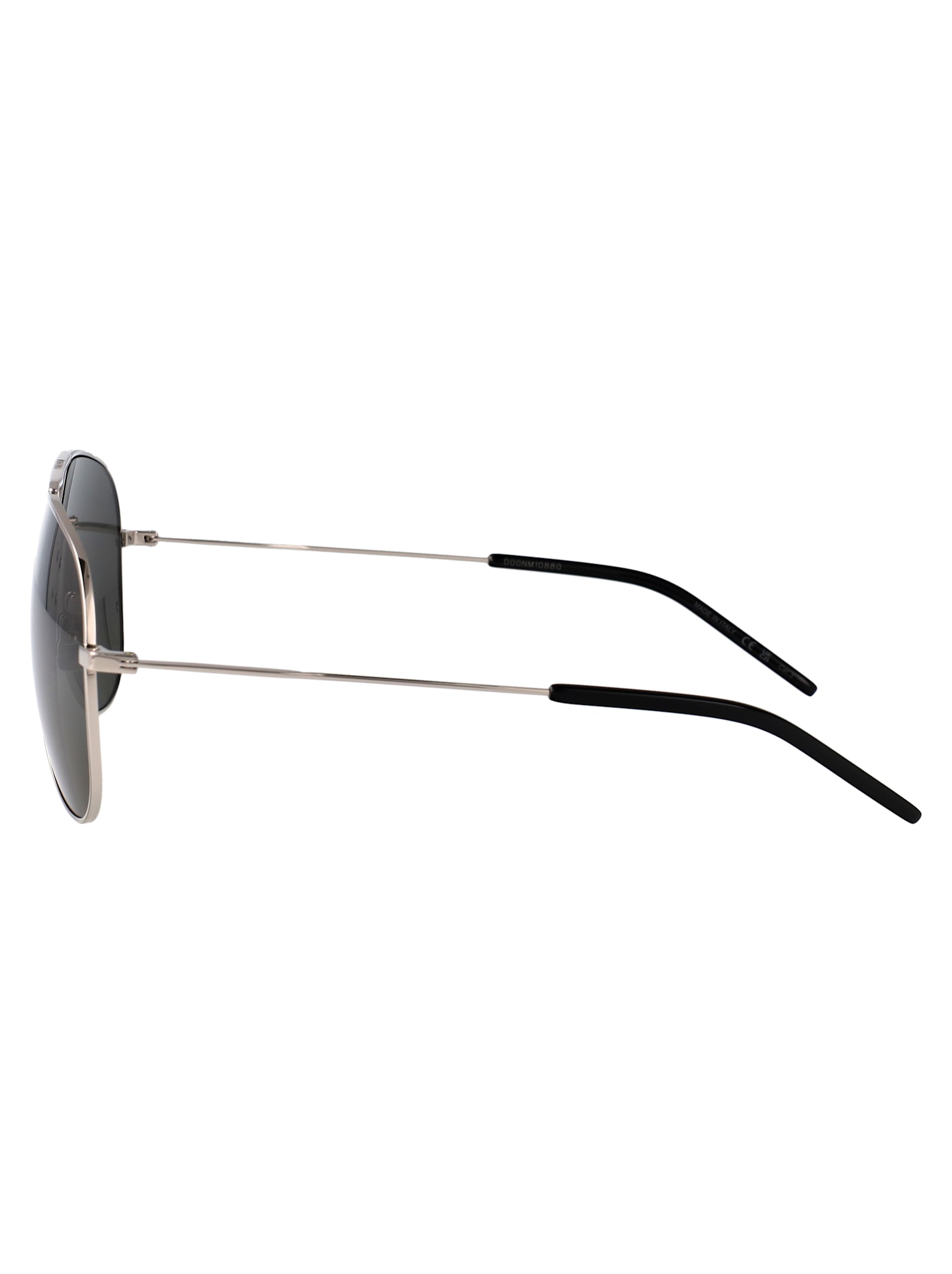 Saint Laurent Silver-silver-grey Metal Sunglasses In Black