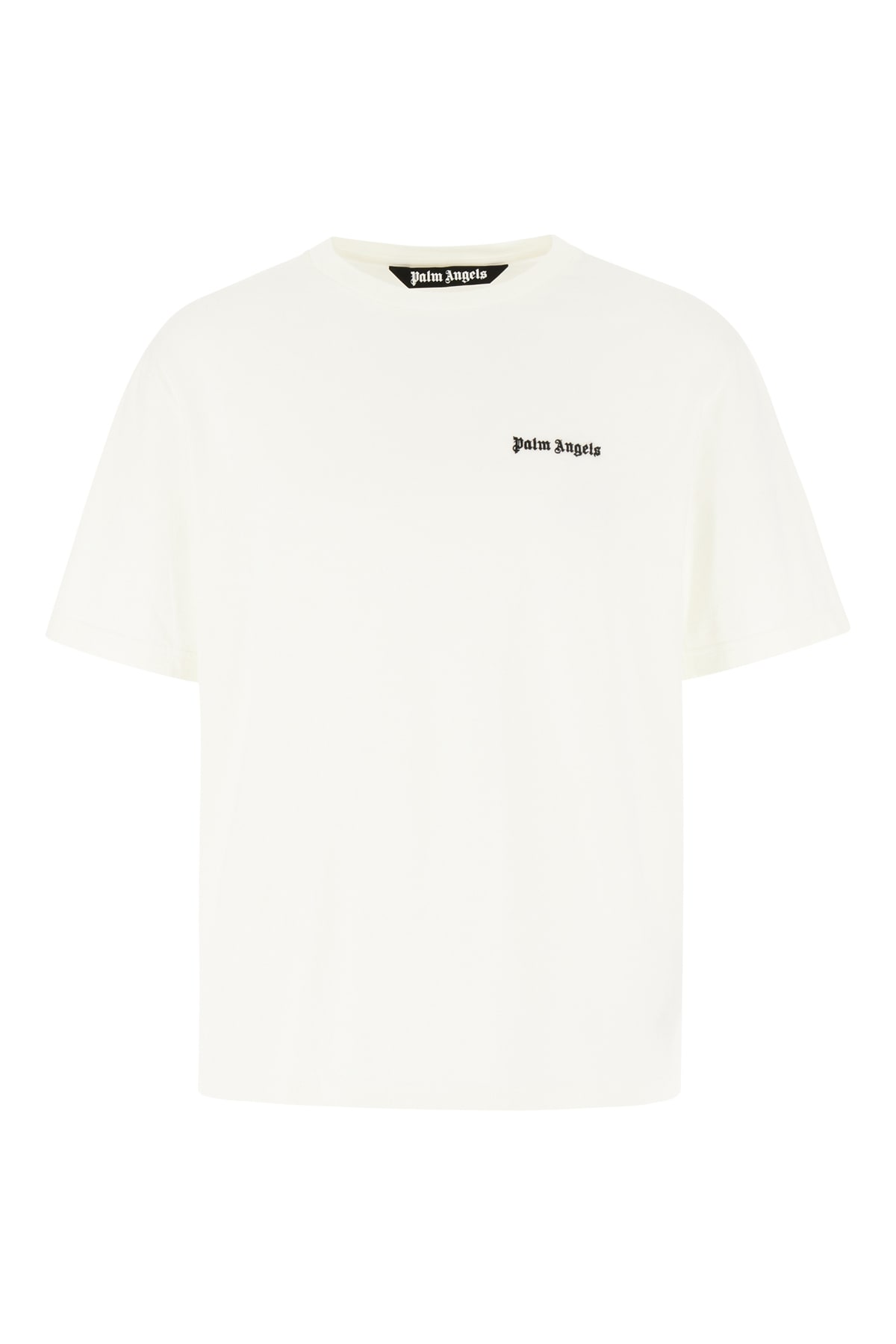 Palm Angels White Cotton T-shirt In 0303