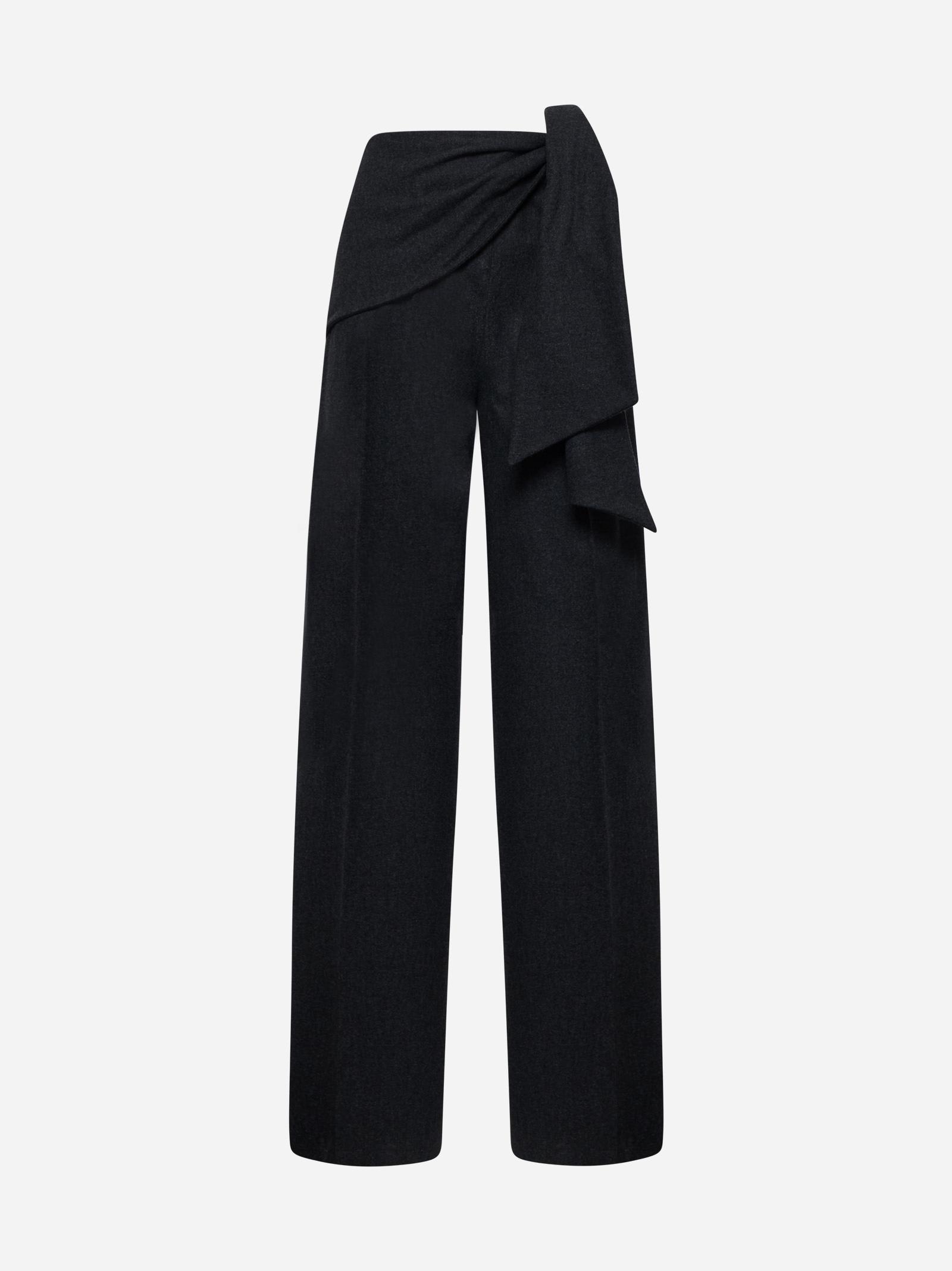 Shop Max Mara Arsenio Wool Felt Trousers In Antracite Mellange