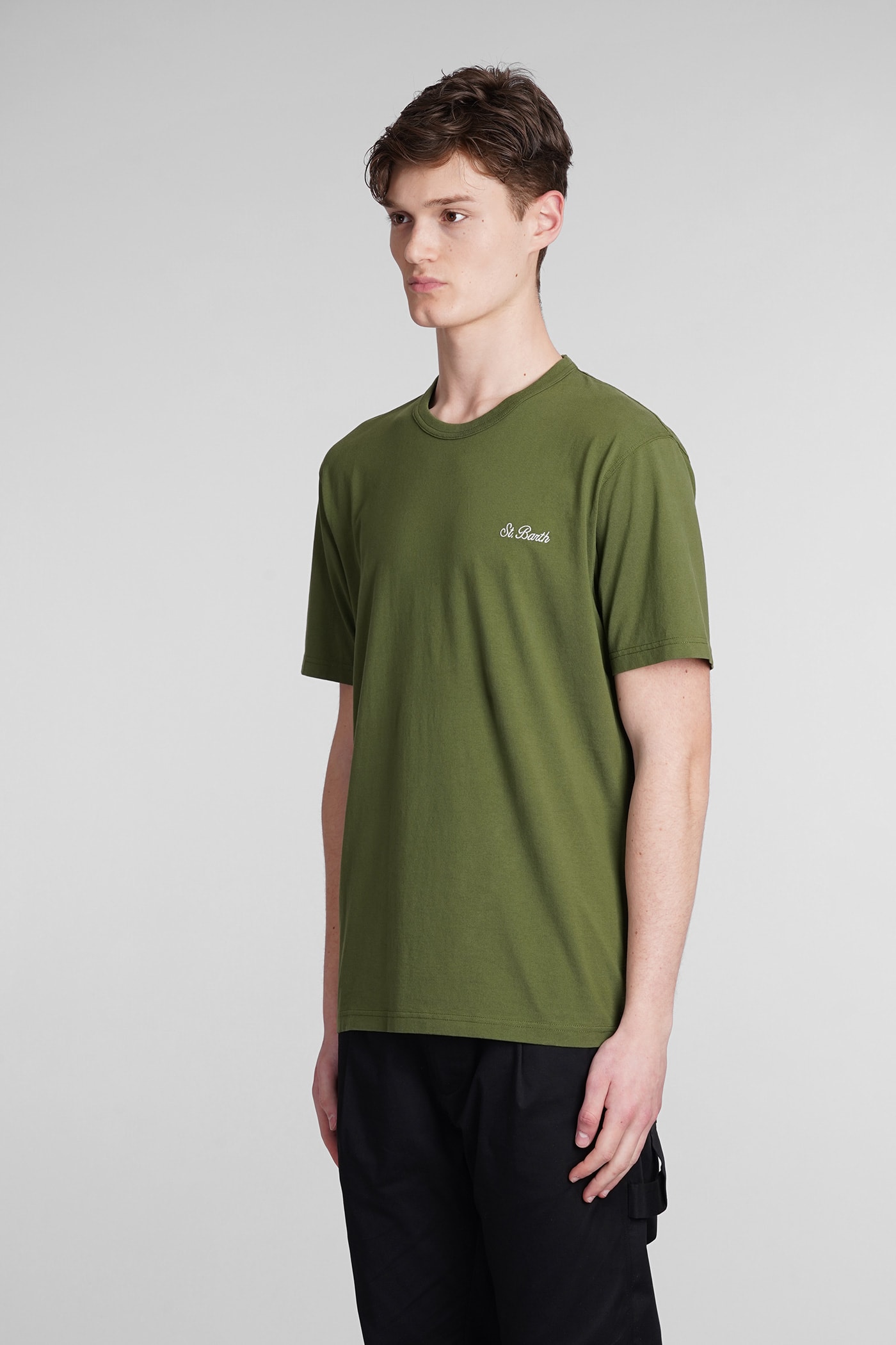 Shop Mc2 Saint Barth Dover T-shirt In Green Cotton
