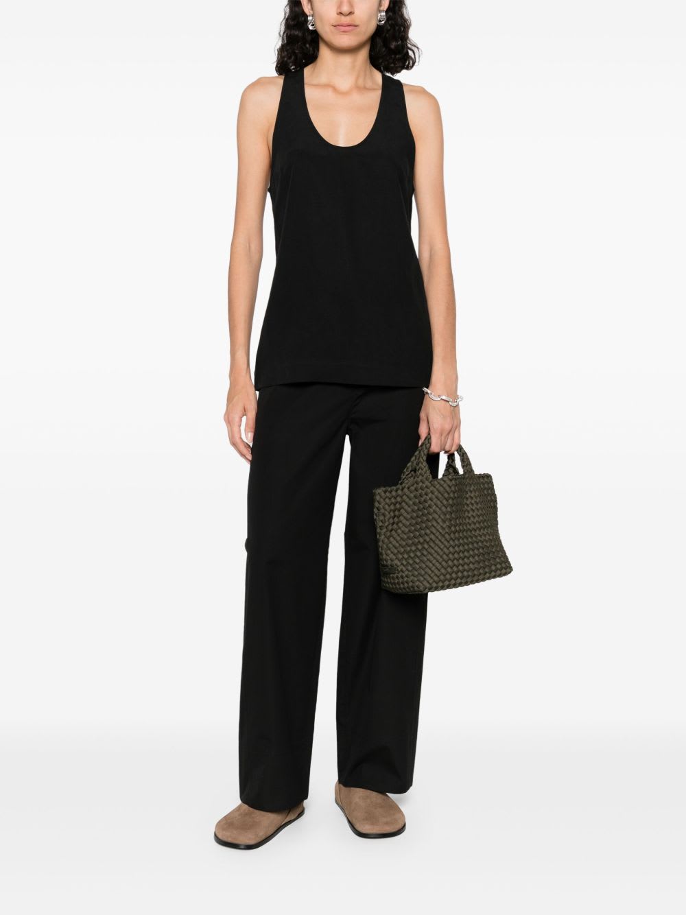 Totême Cotton Trousers With Belt Loops And Pockets In Black