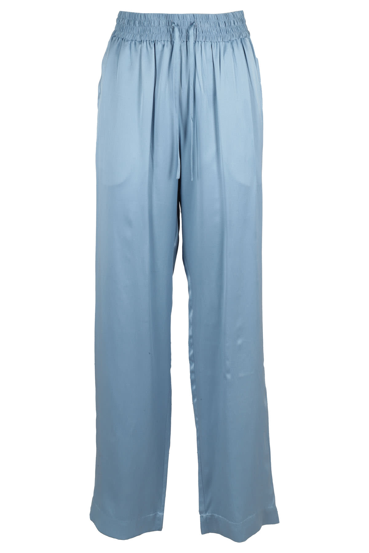 Shop Loulou Studio Silk Pants In Blue