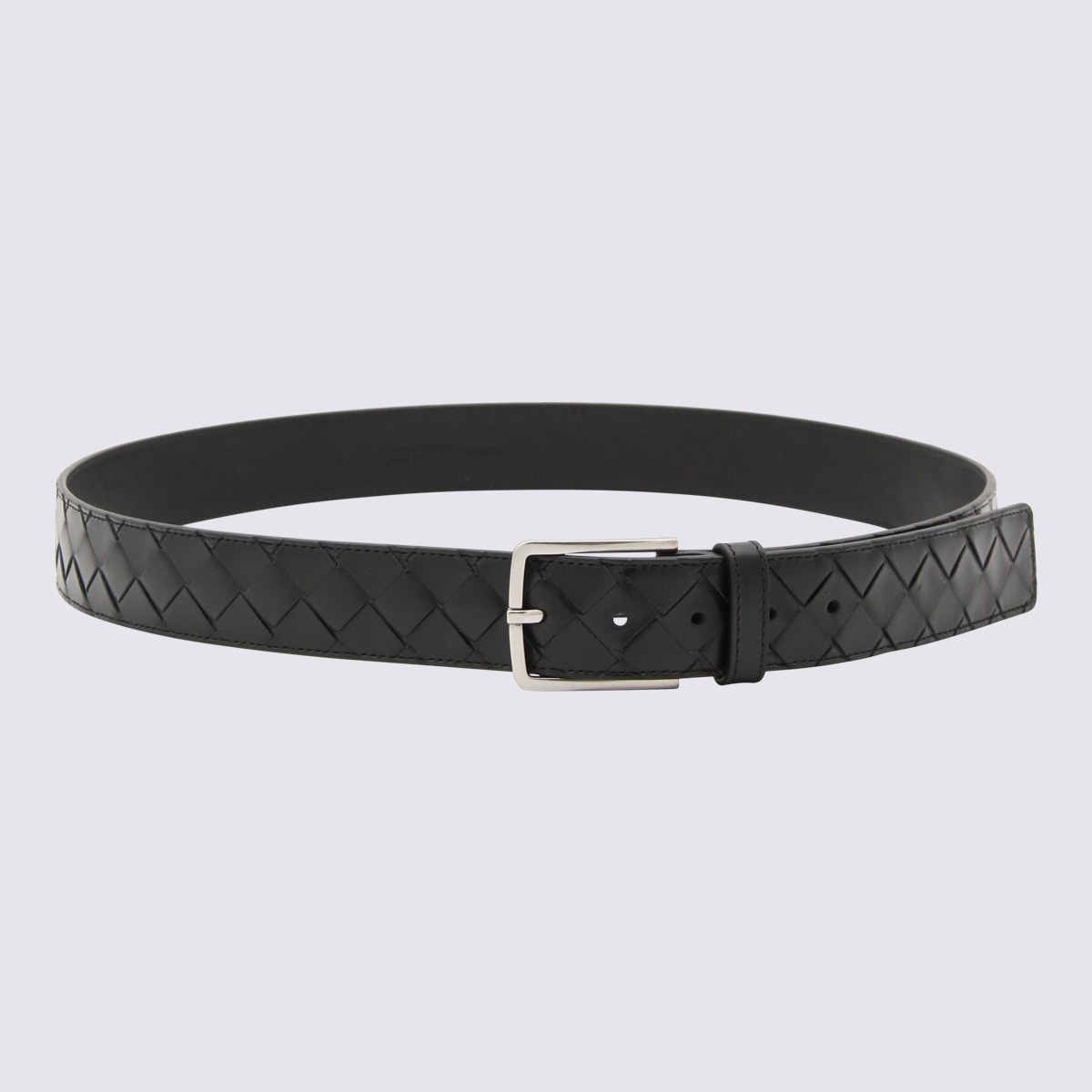 Shop Bottega Veneta Black Leather Belt