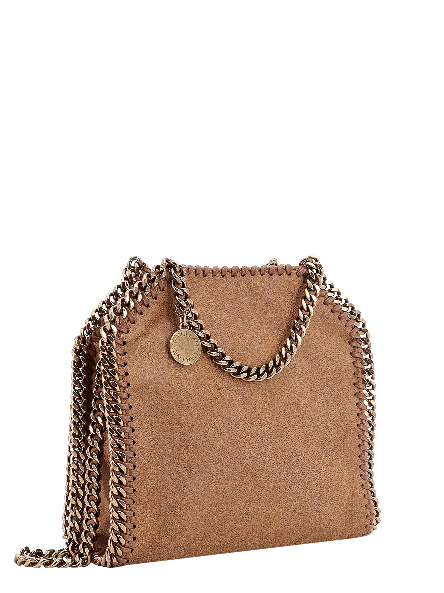 Shop Stella Mccartney Falabella Micro Shoulder Bag In Pecan