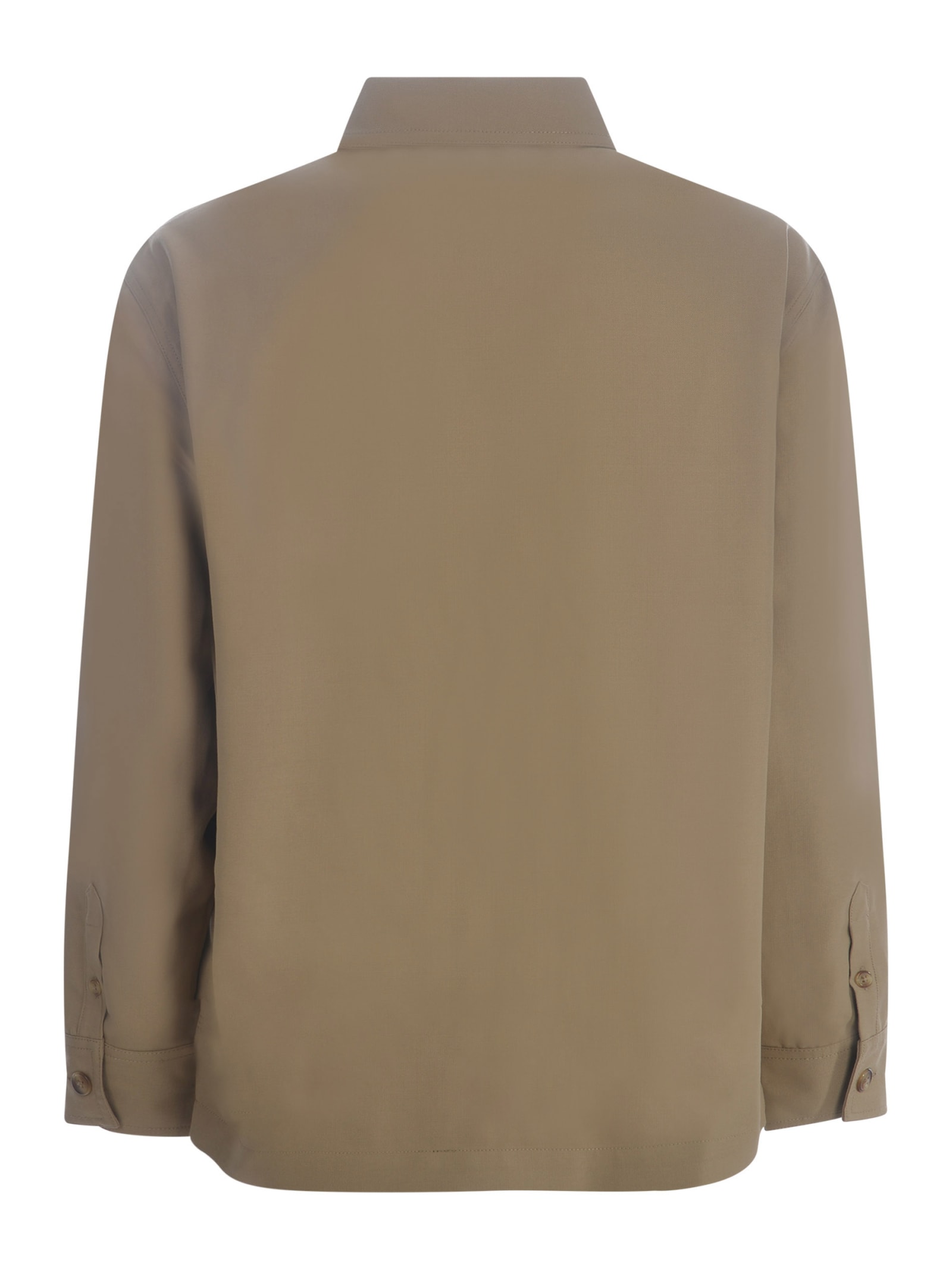 Shop Drôle De Monsieur Shirt Drole De Monsieur In Wool Blend In Beige