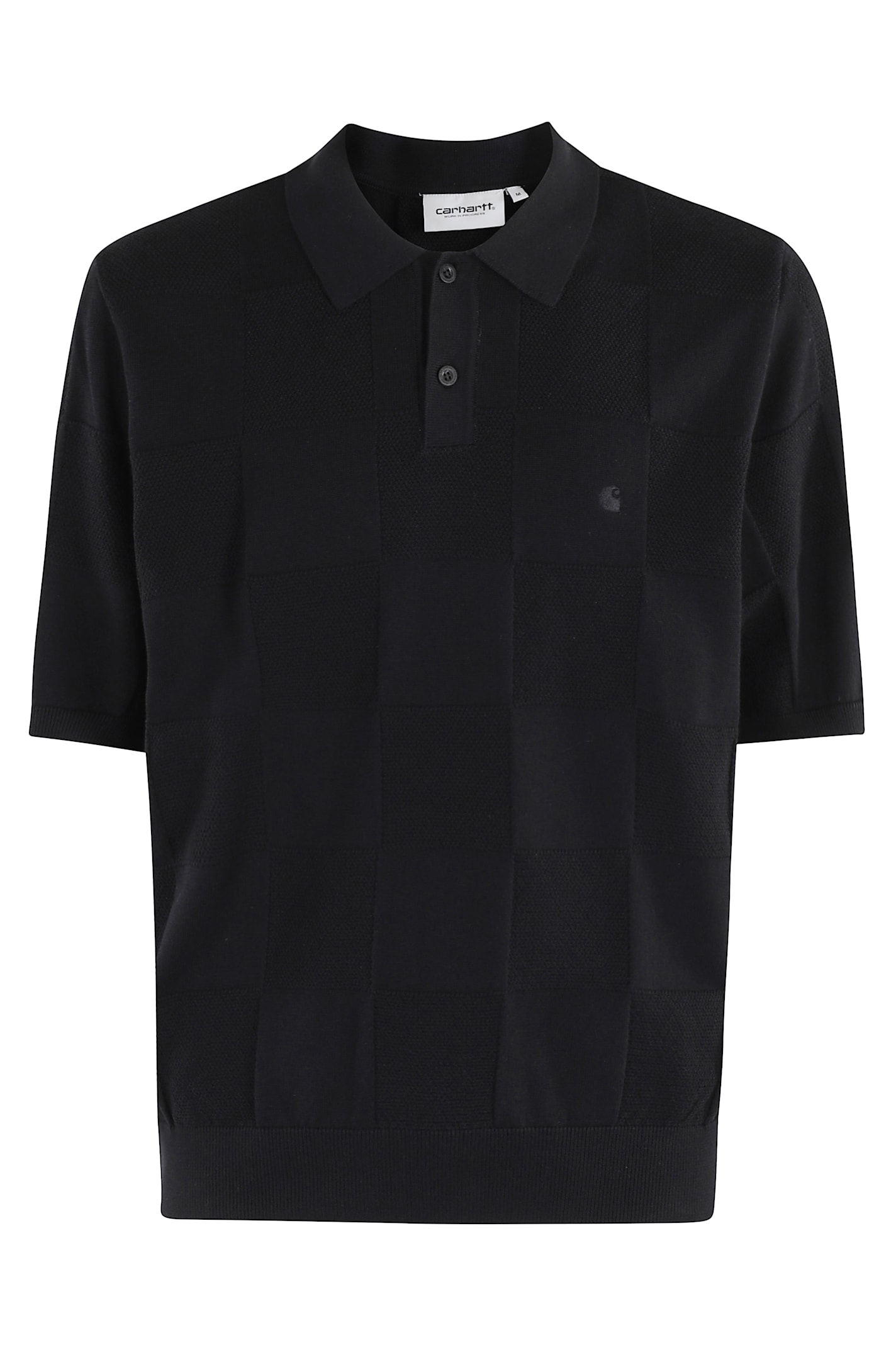 Carhartt Checker Polo Shirt In Black