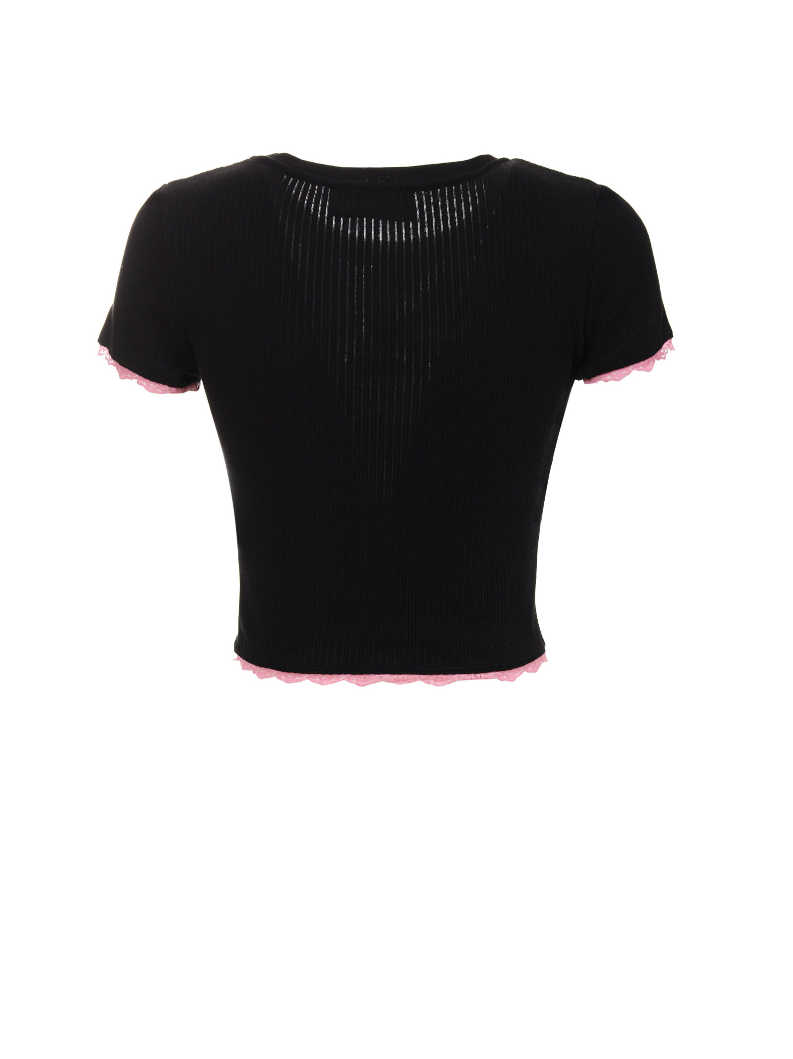 Chiara Ferragni Punk Logo-print Ribbed Top In Black