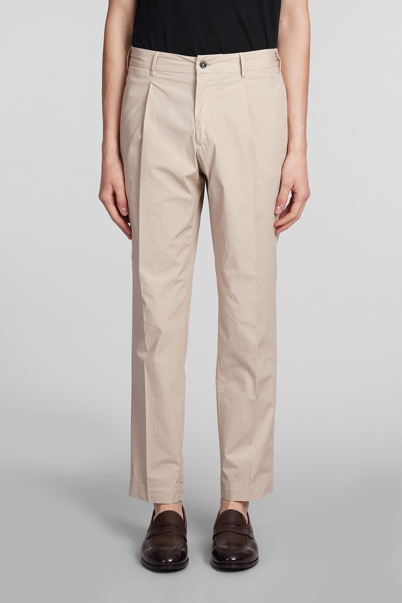 Shop Santaniello Pants In Beige Cotton