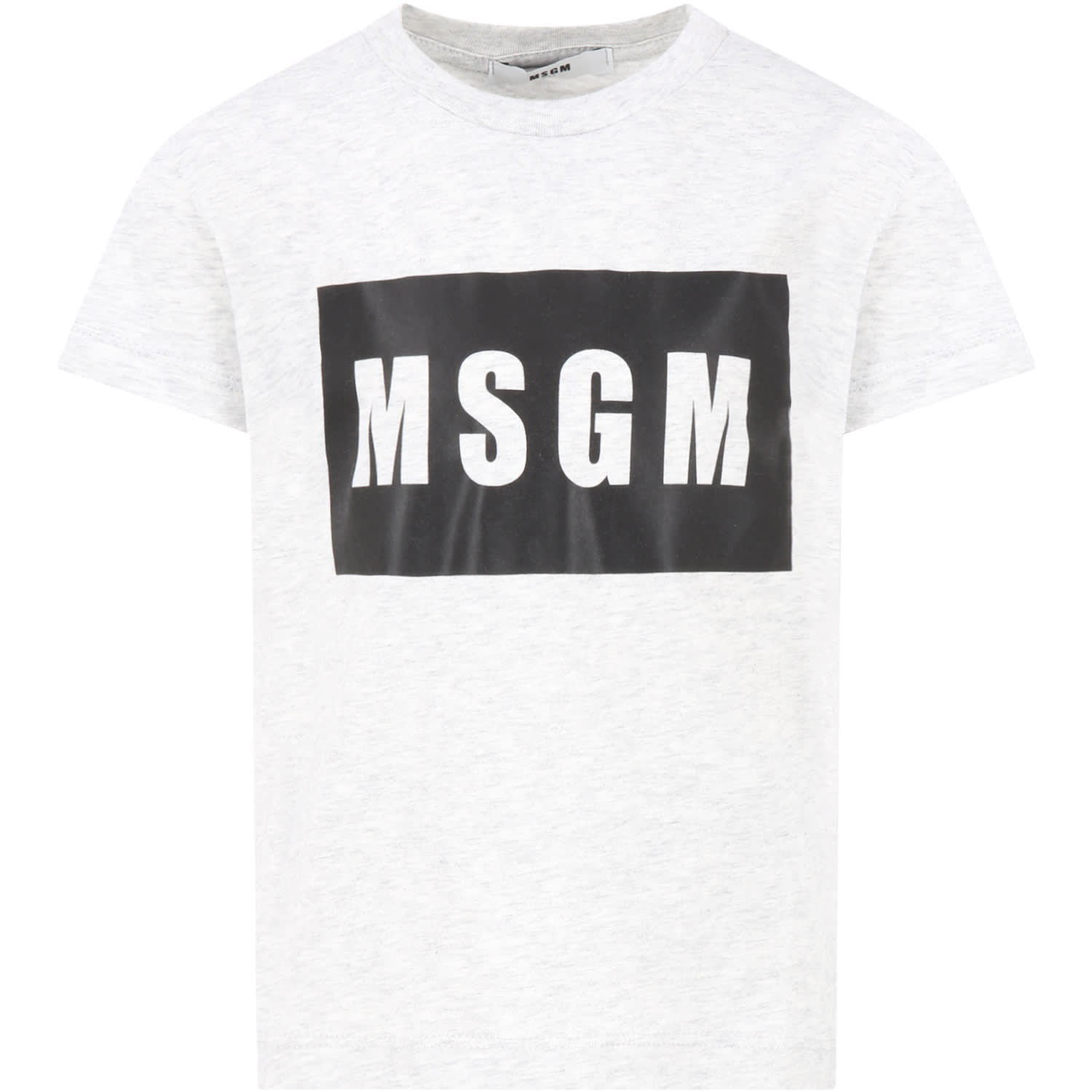 MSGM Grey T-shirt For Kids With Logo