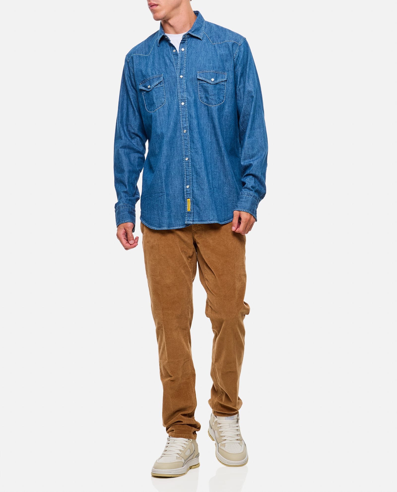 Bd Baggies Alfred Denim Shirt Jacket In Orange