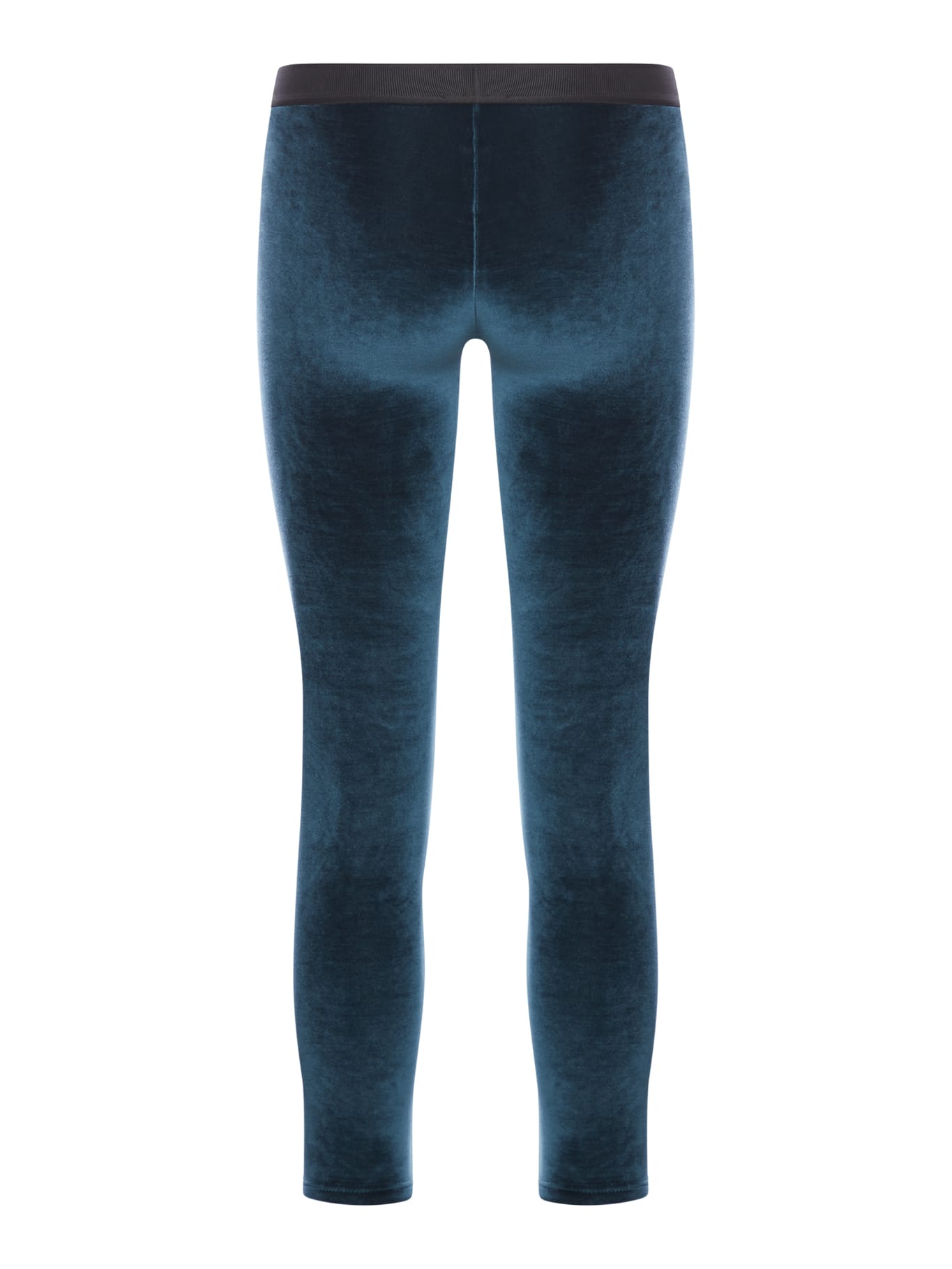 Shop Tom Ford Stretch Lustrous Velour Signature Leggings In Dark Emerald