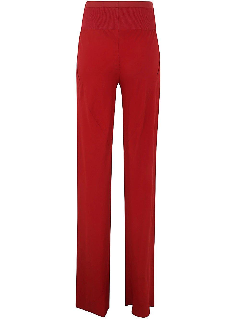 Shop Rick Owens Lido Bias High Waist Palazzo Trousers In Red