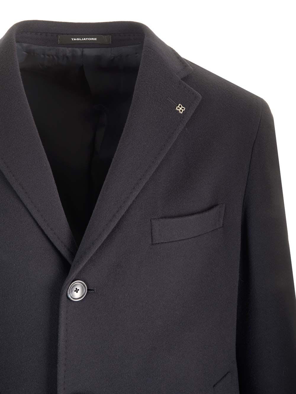 Shop Tagliatore Wool And Cashmere Coat In Blue