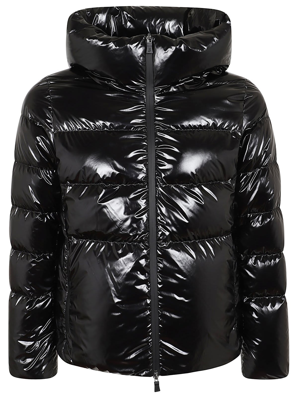 Shop Herno Hooded Down Jacket In Nero