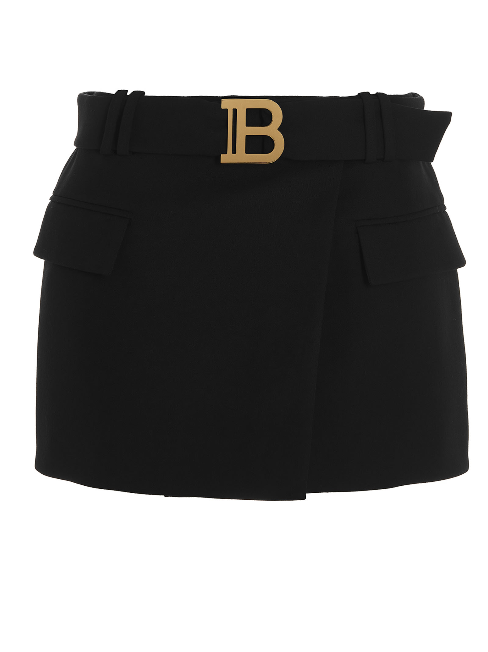 Balmain Logo Buckle Belt Skirt