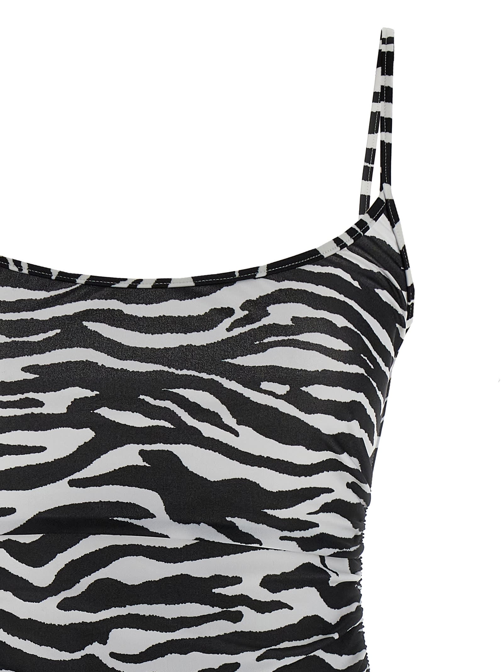 Attico Zebra Beach Cover-up In Stretch Fabric