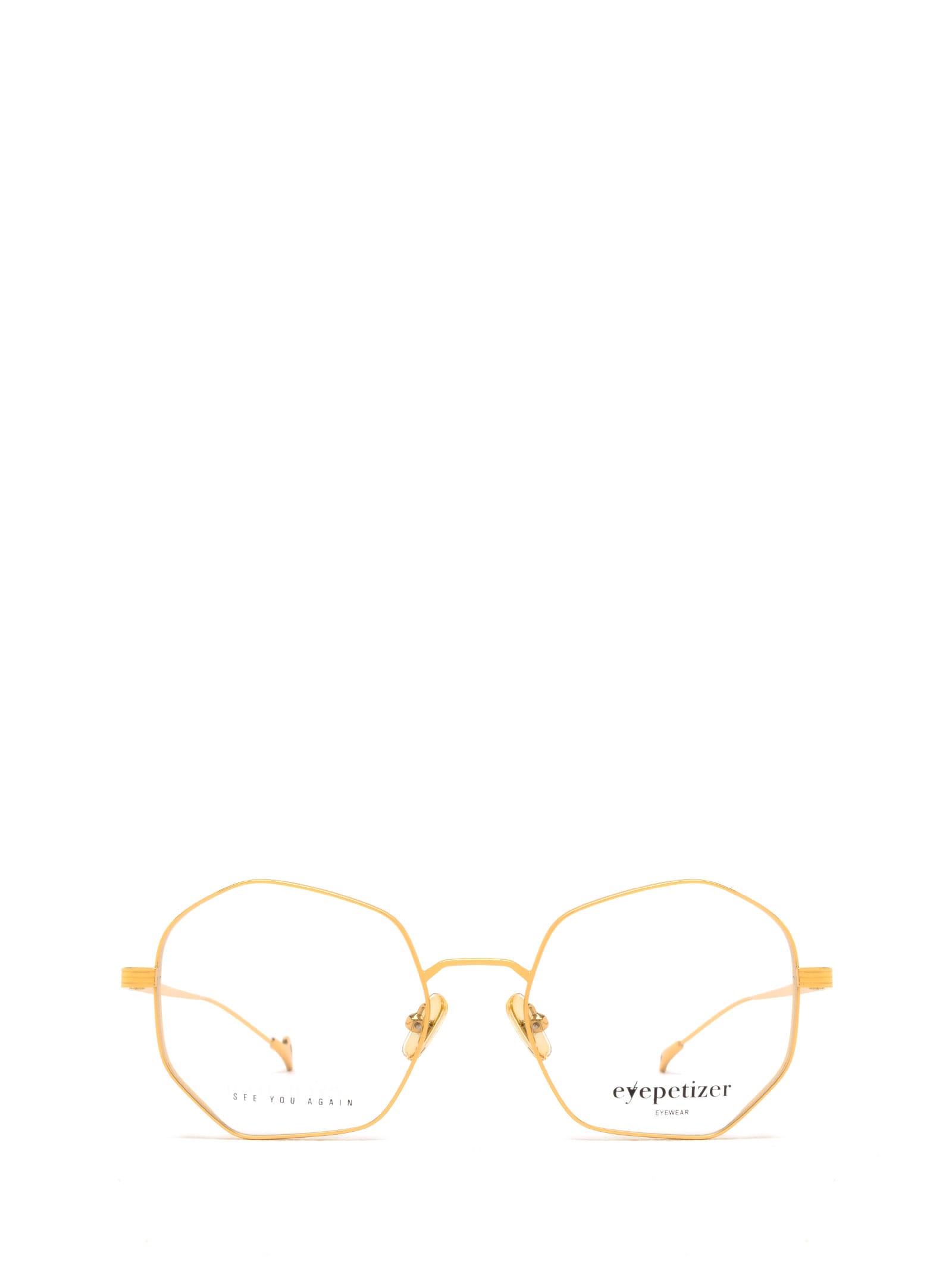 Eyepetizer Walt Gold Glasses In Transparent Yellow