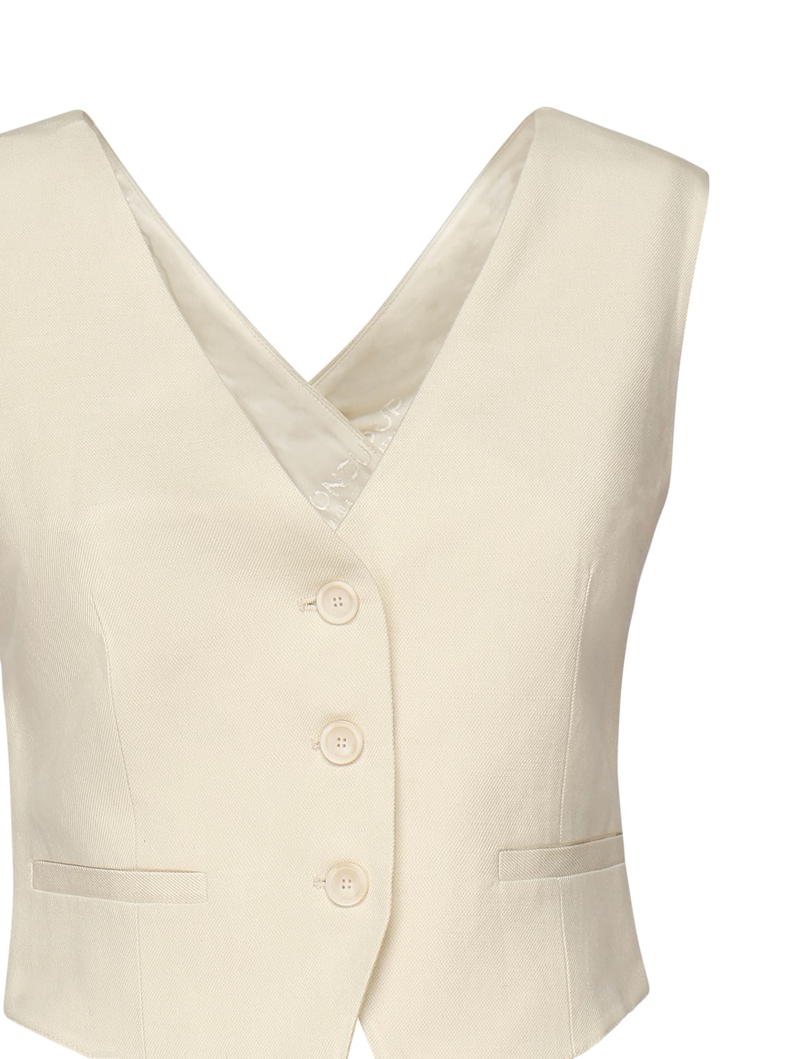 DONDUP VISCOSE AND LINEN TWILL VEST