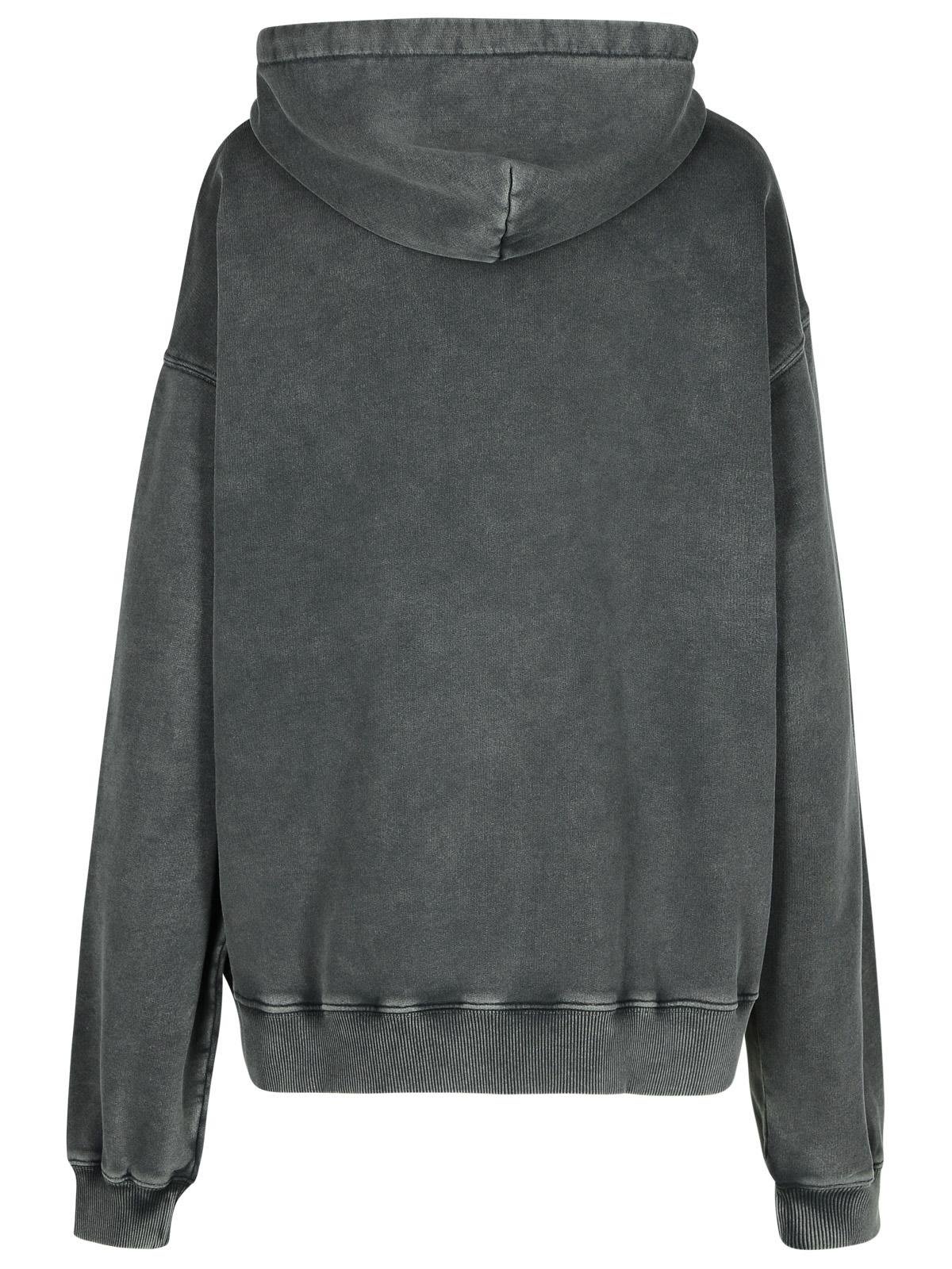 Shop Msgm Logo Stud Embellished Drawstring Hoodie In Nero