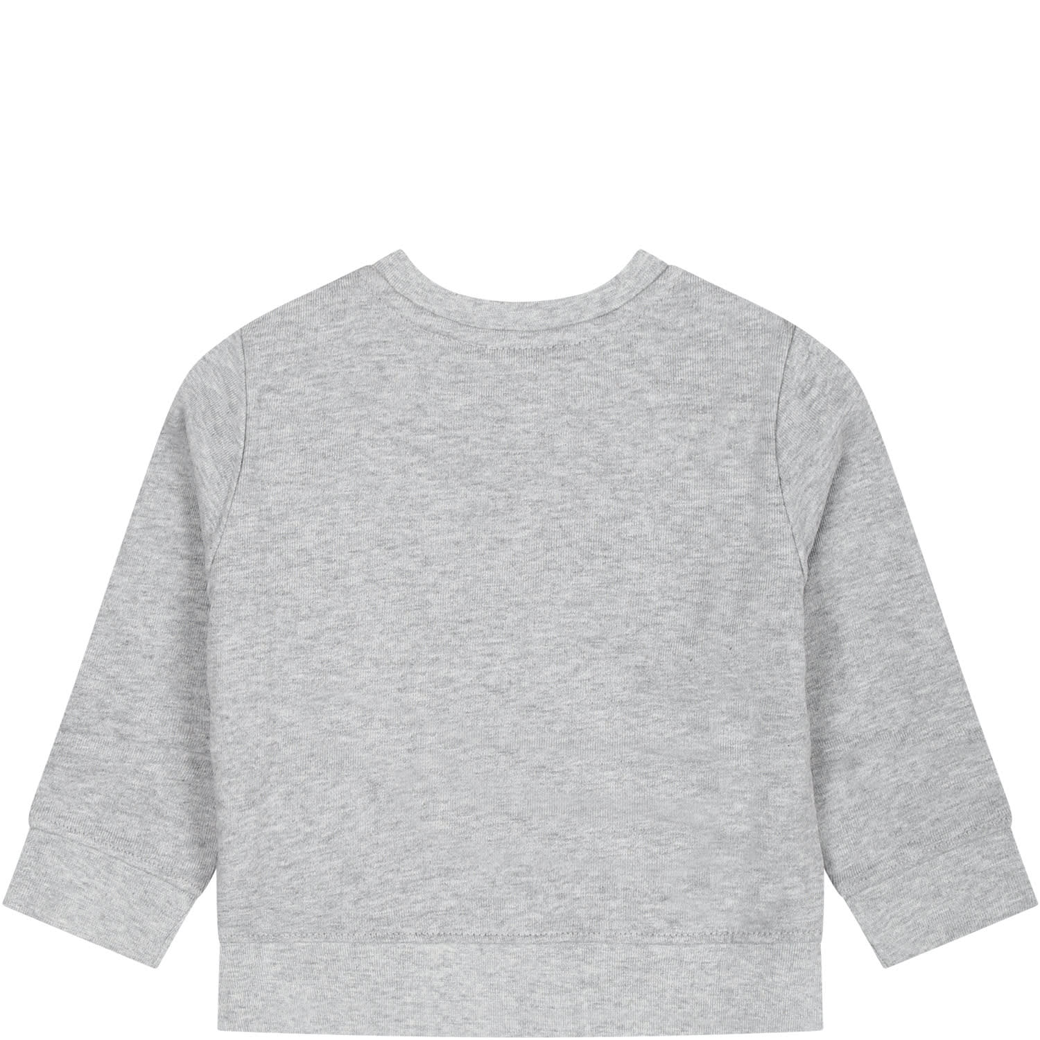 Shop Stella Mccartney Gray Sweatshirt For Baby Boy With Shark Print In Grey