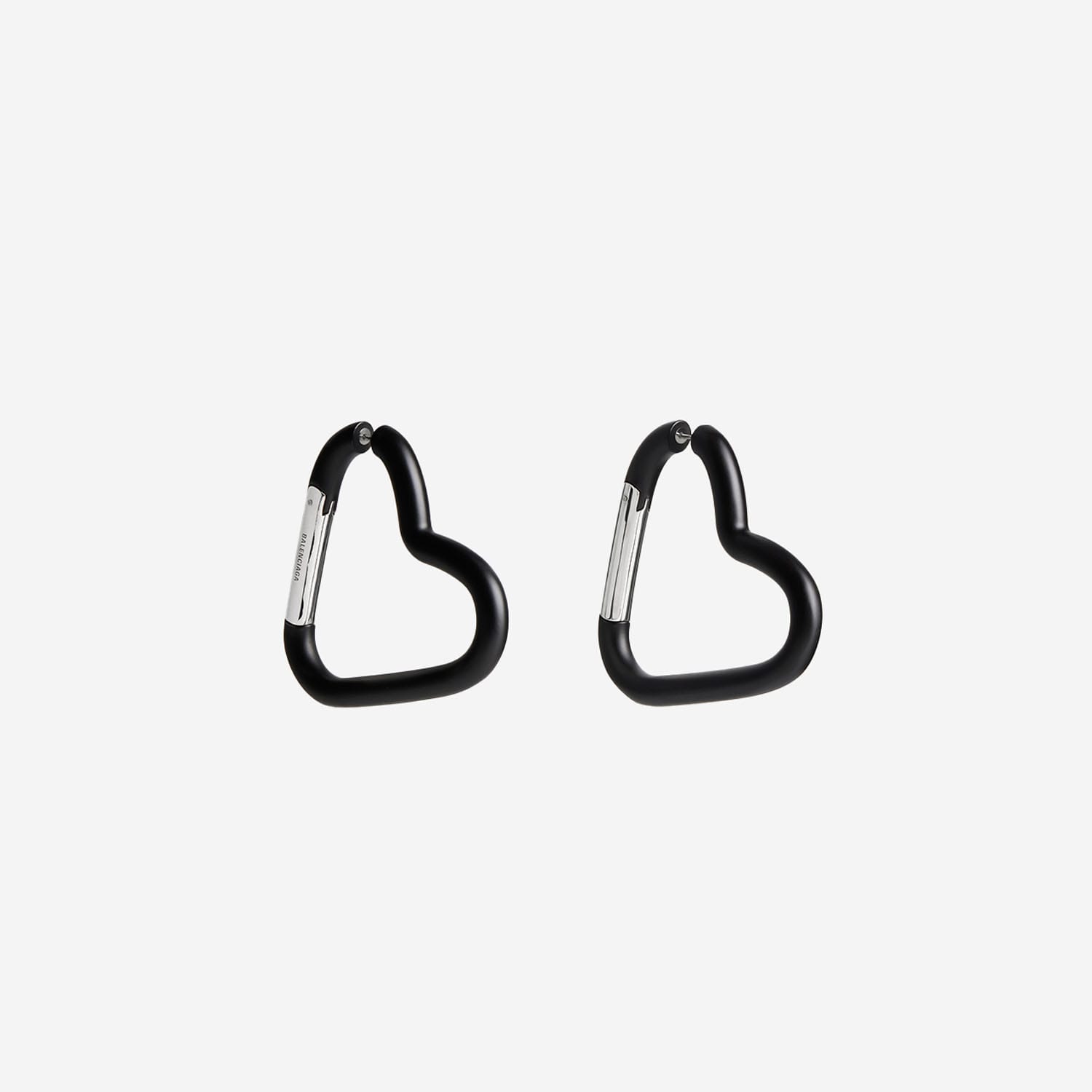 Shop Balenciaga Love Clip Earrings In Black