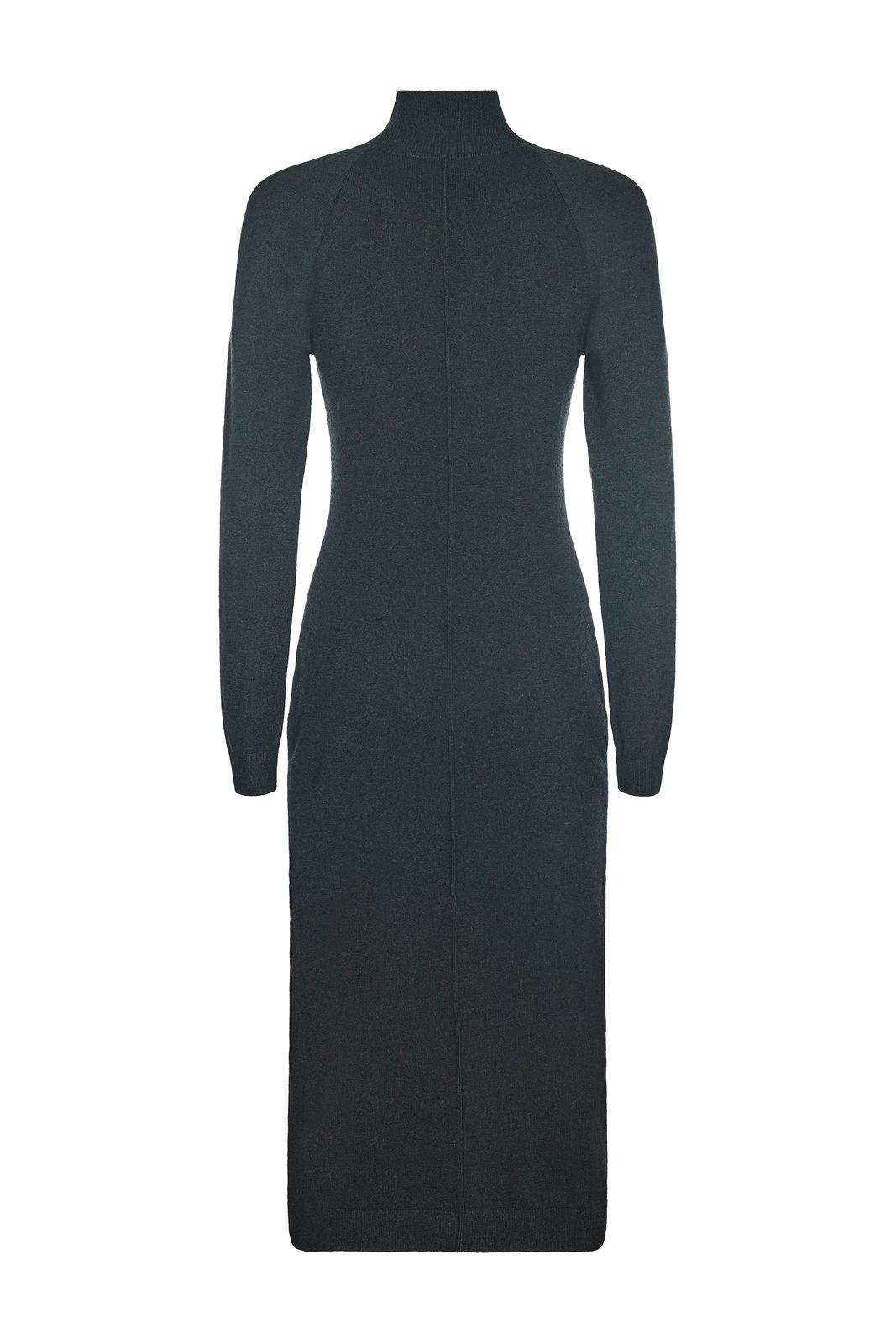 Shop Alberta Ferretti Mid-length Knitted Dress In Black