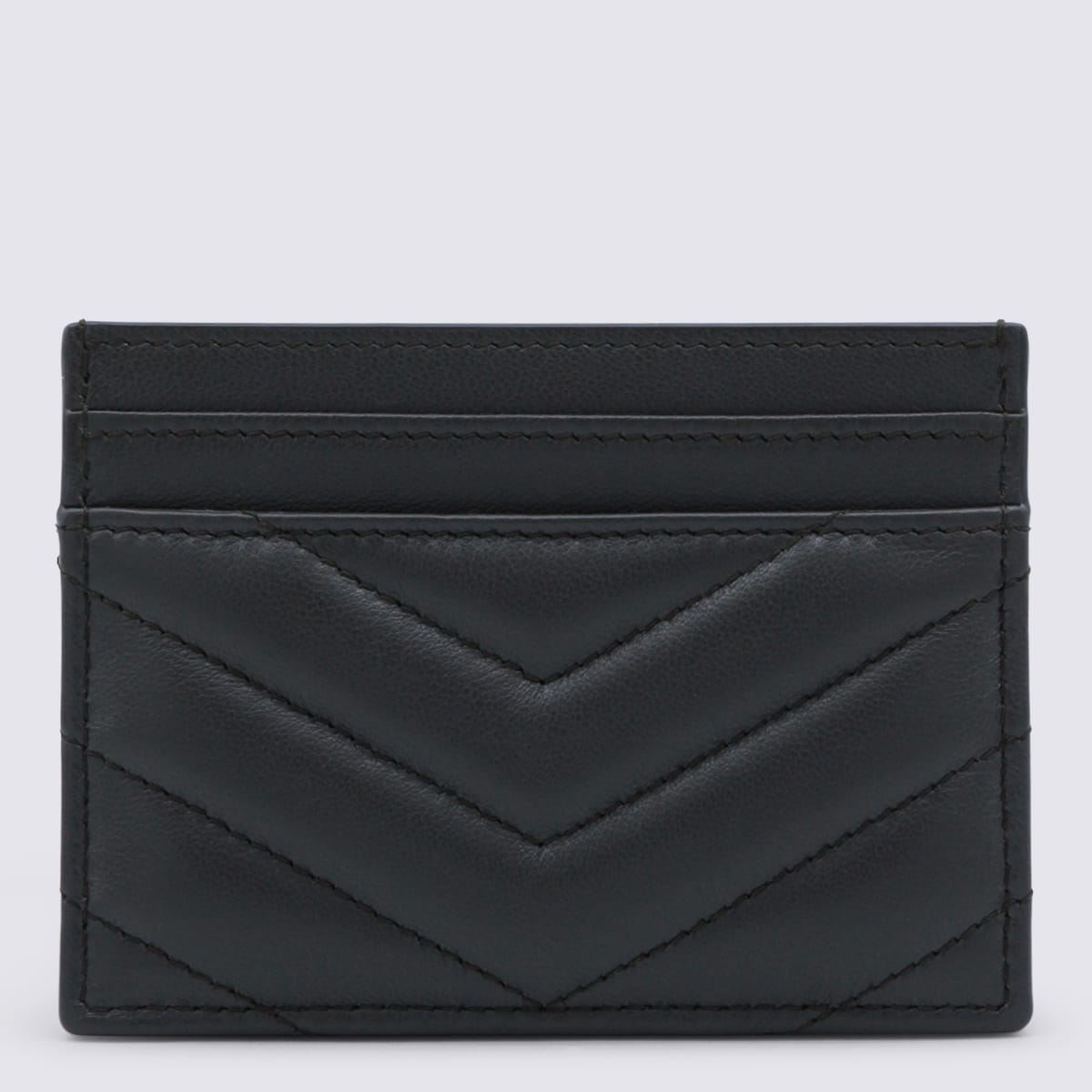 Saint Laurent Dark Grey Leather In Blue
