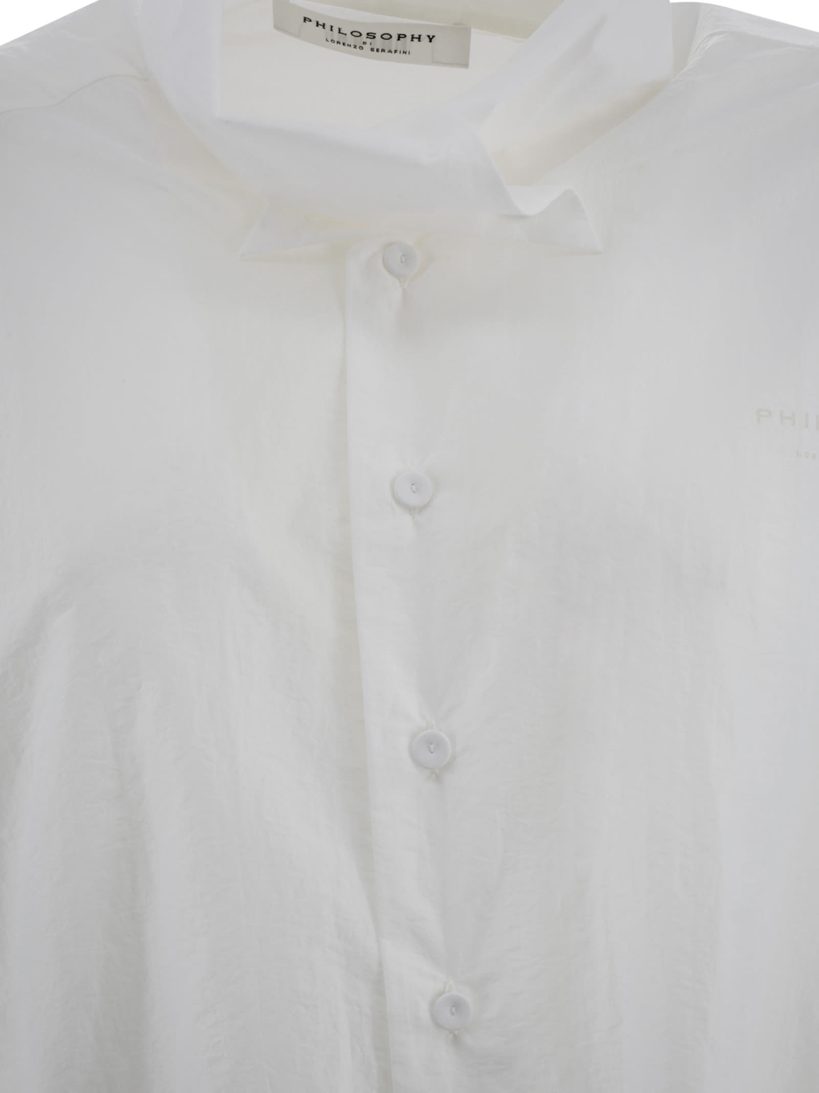 Shop Philosophy Di Lorenzo Serafini Camicia Crop Button-down In White