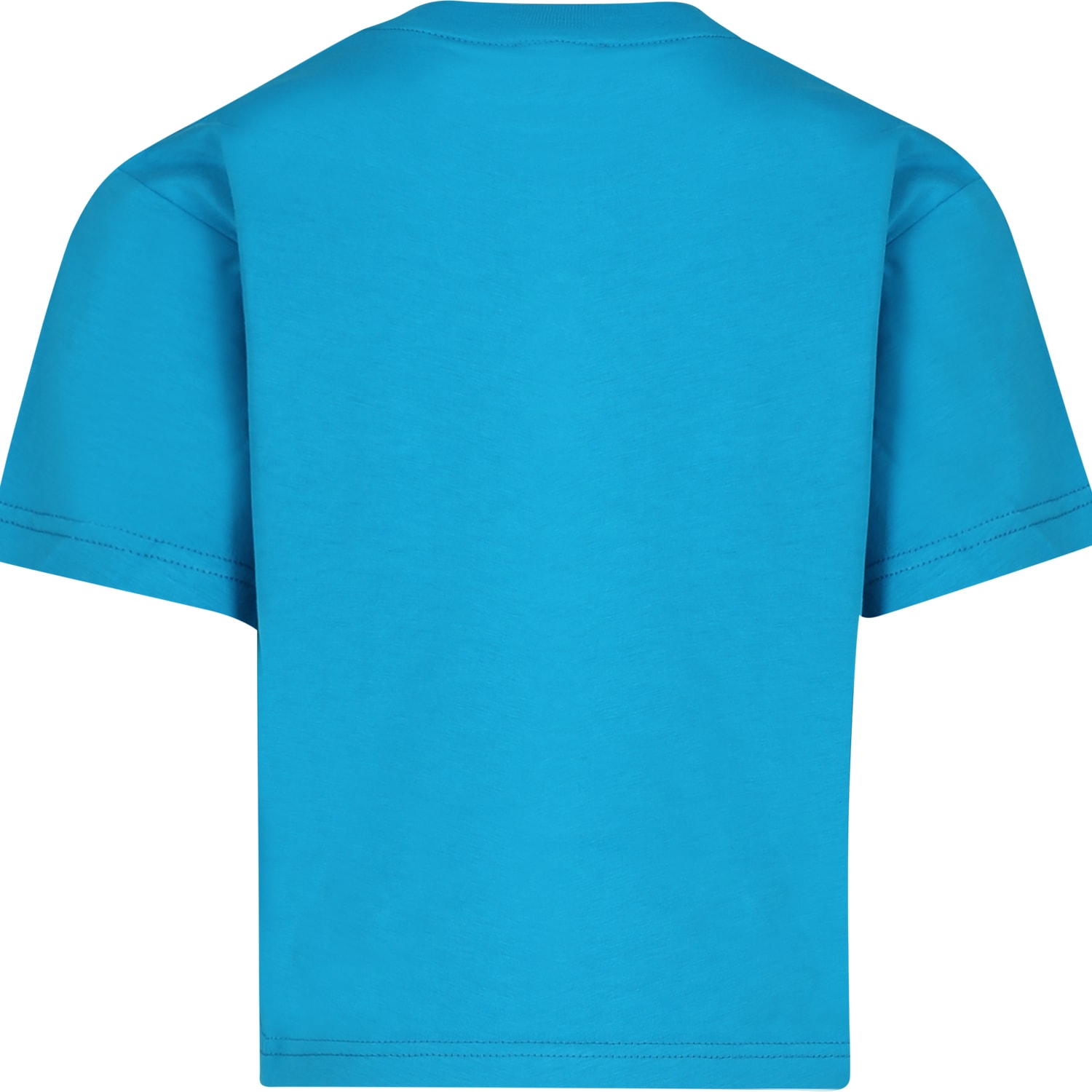 Shop Lanvin Light Blue T-shirt For Boy With Logo In T Turchese