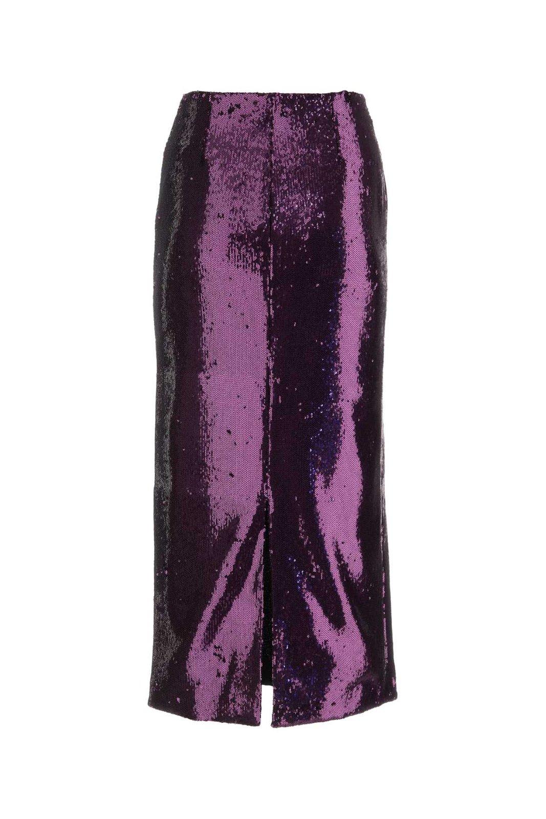 Shop Philosophy Di Lorenzo Serafini Sequined Straight Hem Skirt In Purple