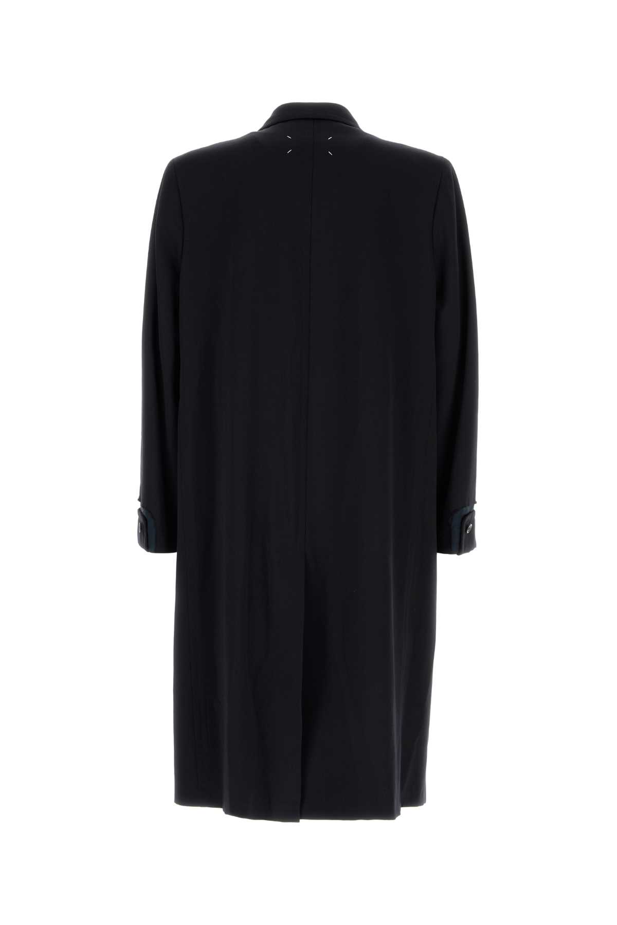 Maison Margiela Midnight Blue Wool Coat In Blue