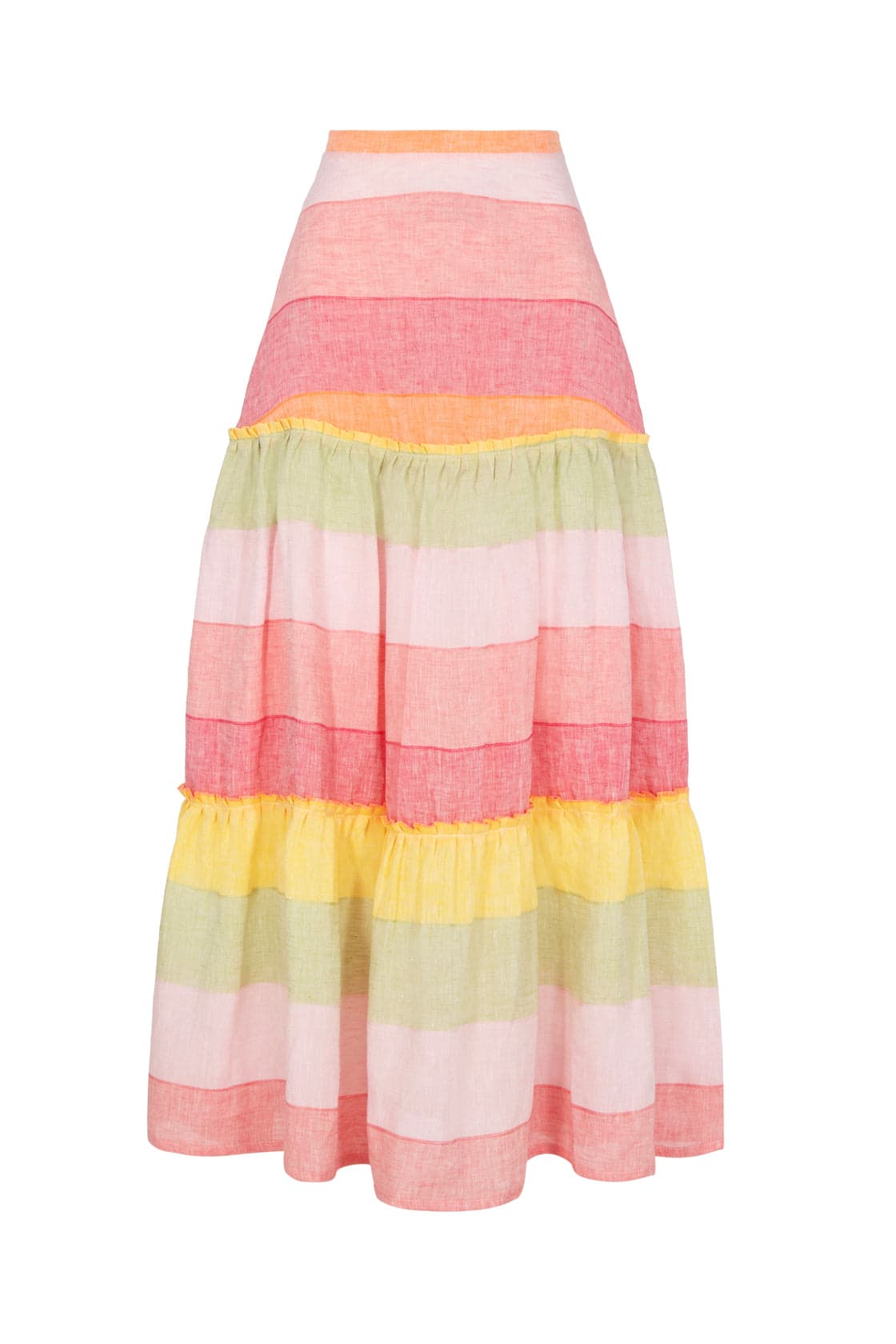 Amotea Charlotte Skirt In Rainbow Linen