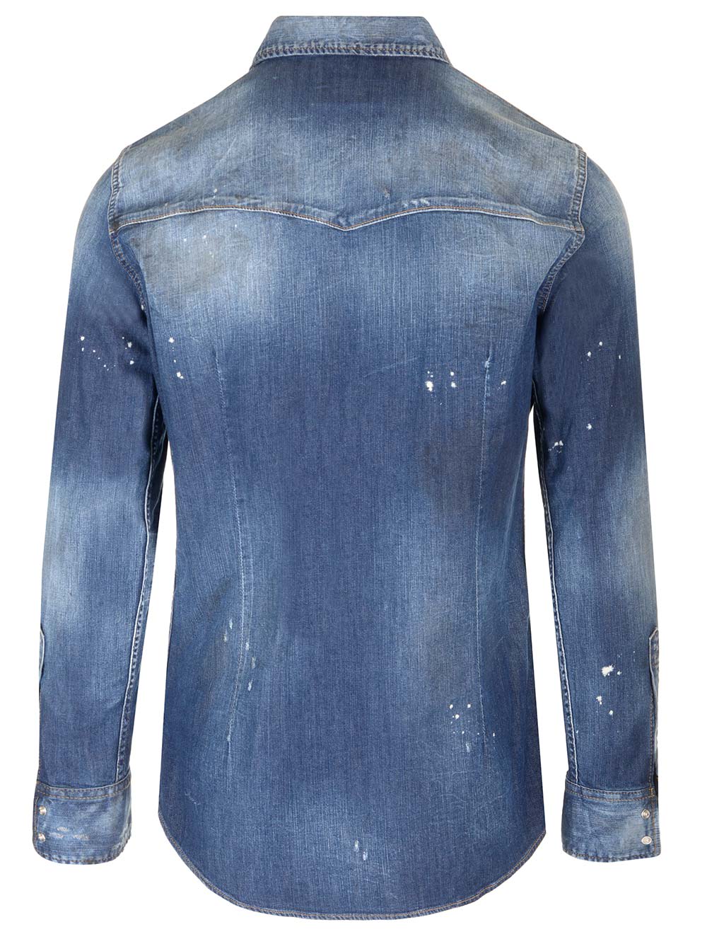 Shop Dsquared2 Western Style Denim Shirt