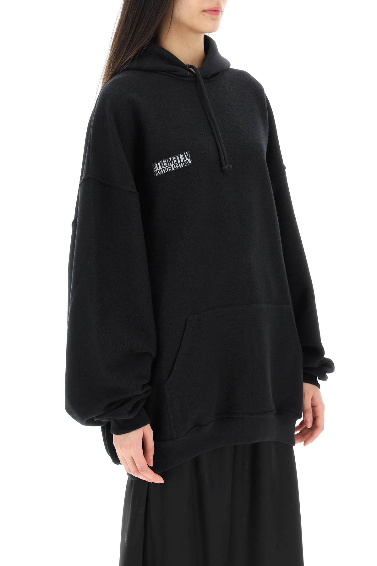 Vetements Inside-out Logo Oversize Hoodie in Black for Men