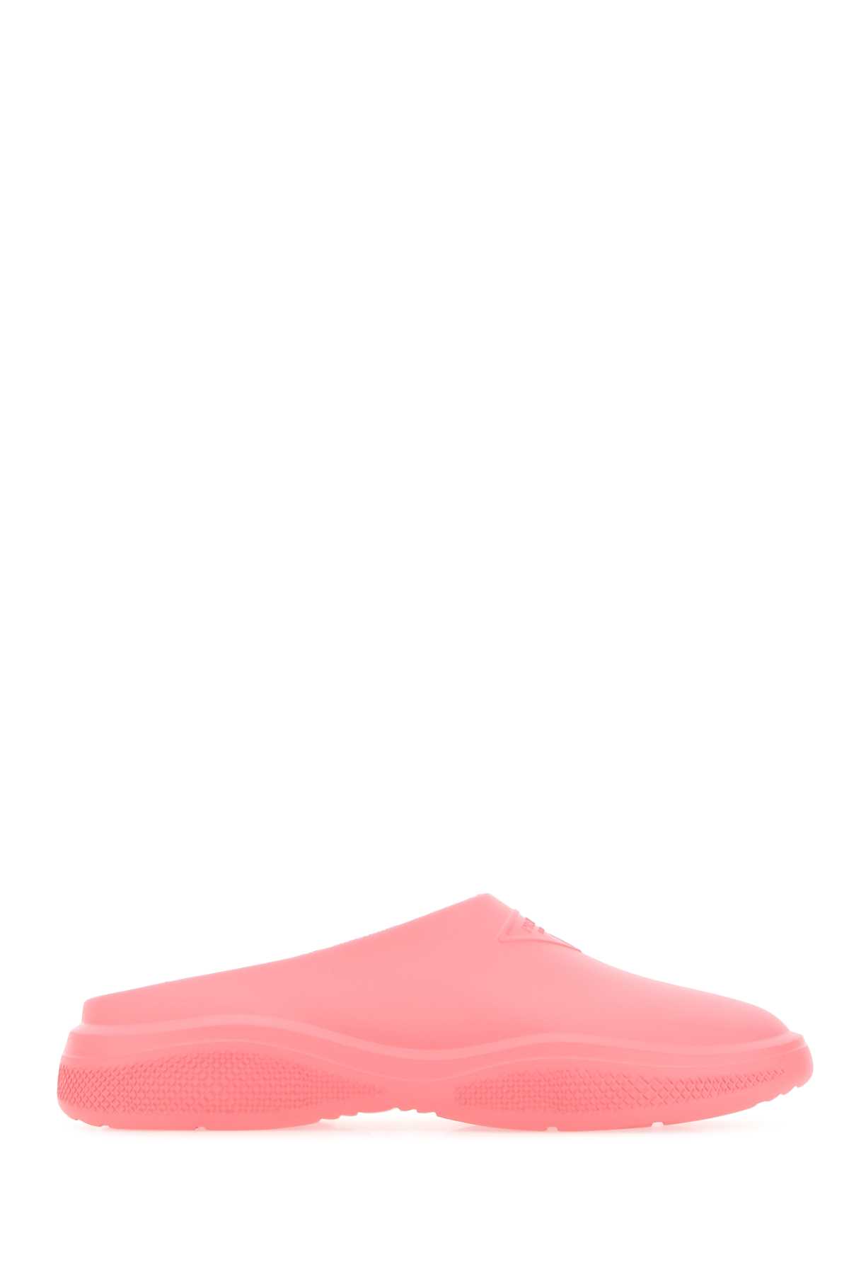 Shop Prada Dark Pink Rubber Slippers In F0638
