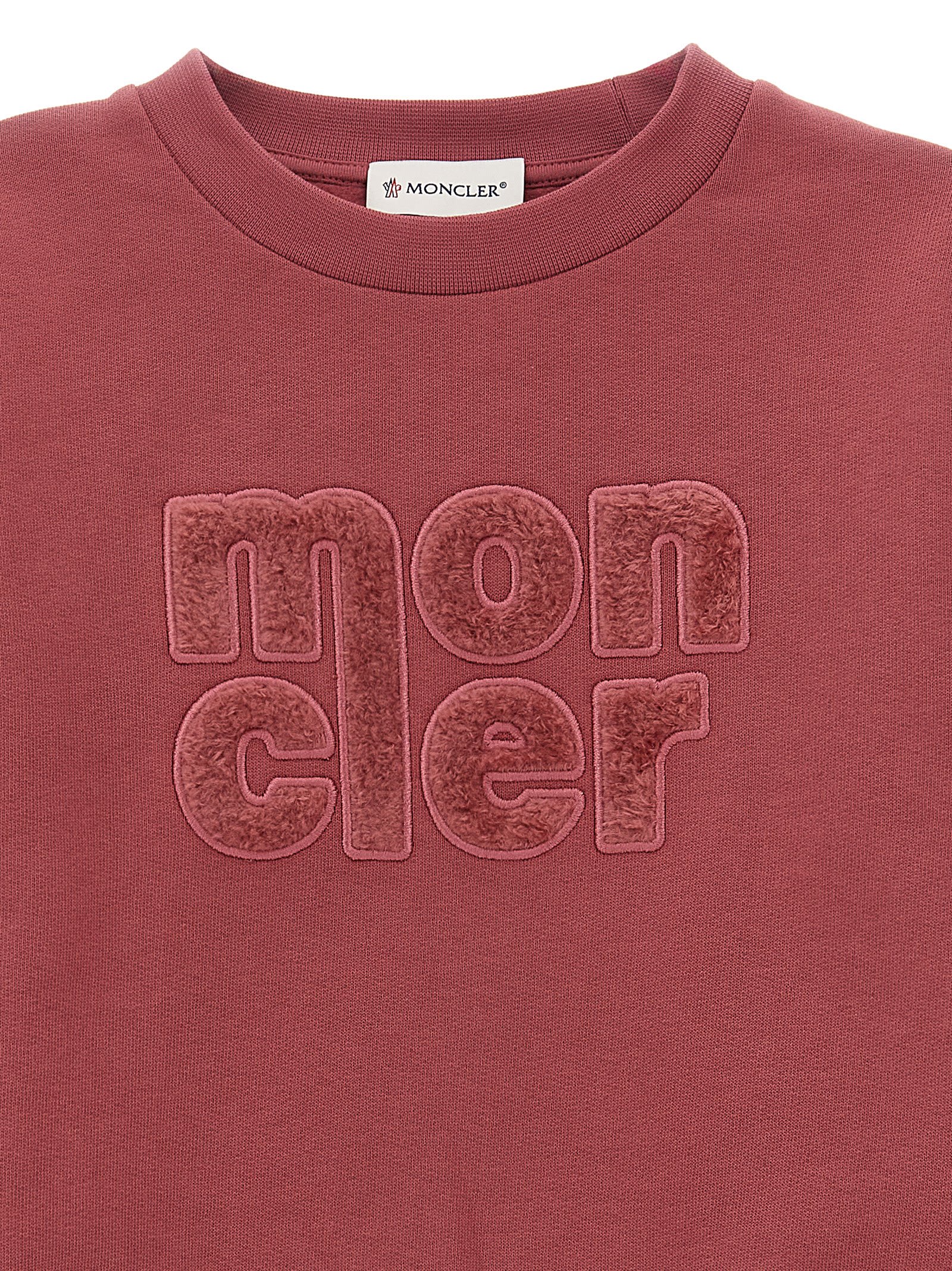 Moncler Teddy Logo Sweatshirt In Pink