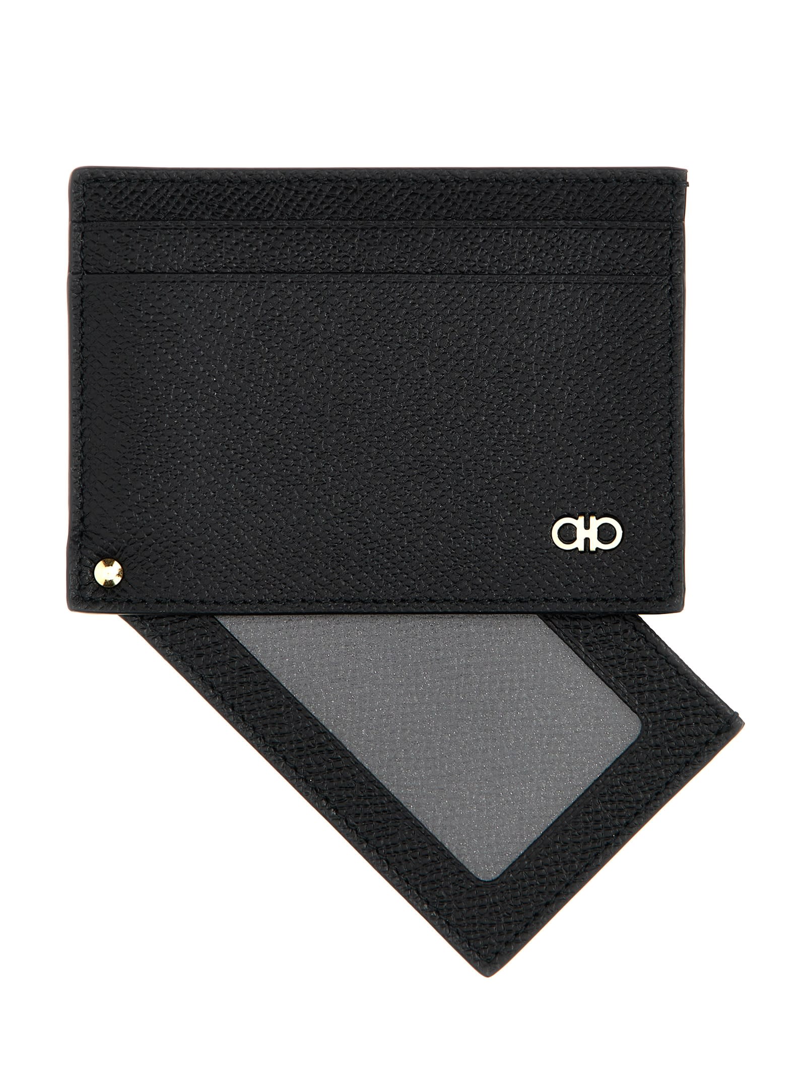 Shop Ferragamo Micro Gancio Card Holder In Black