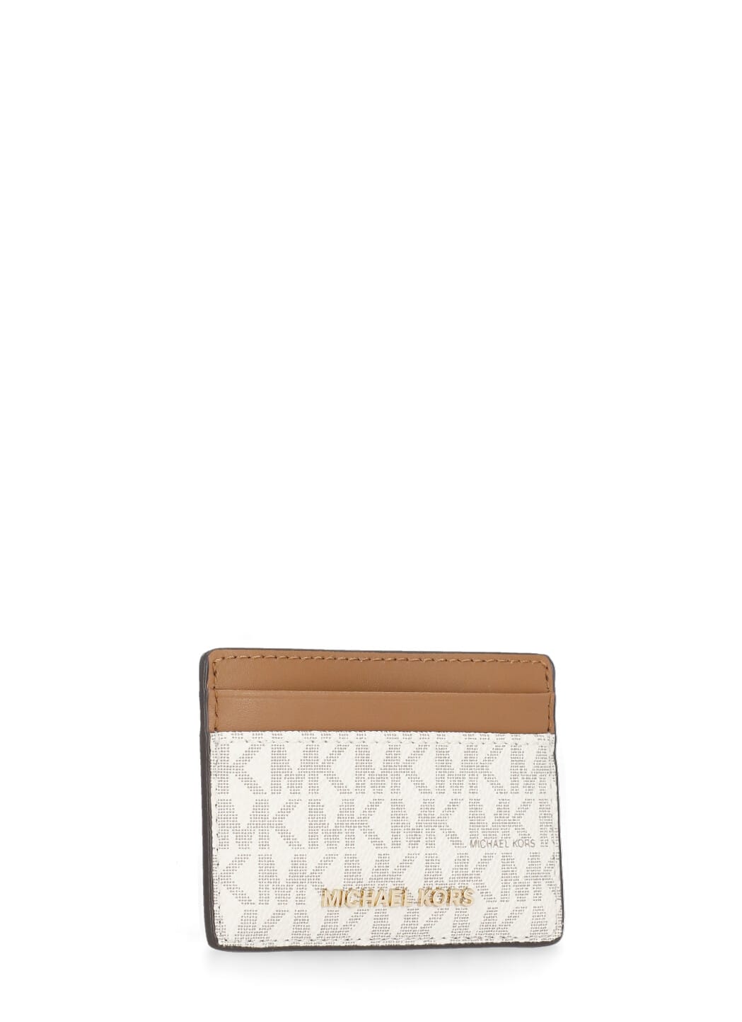 Michael Kors Card Holder With Logo In Beige