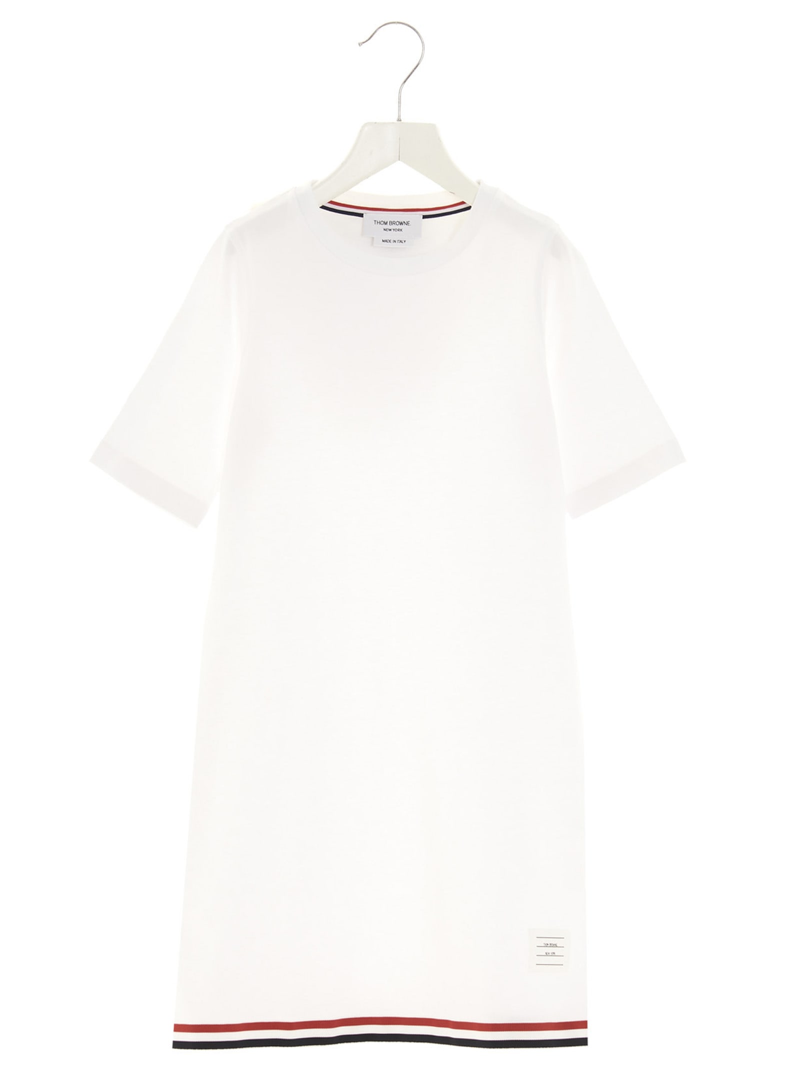 Thom Browne Kids' Logo T-shirt Dress In White