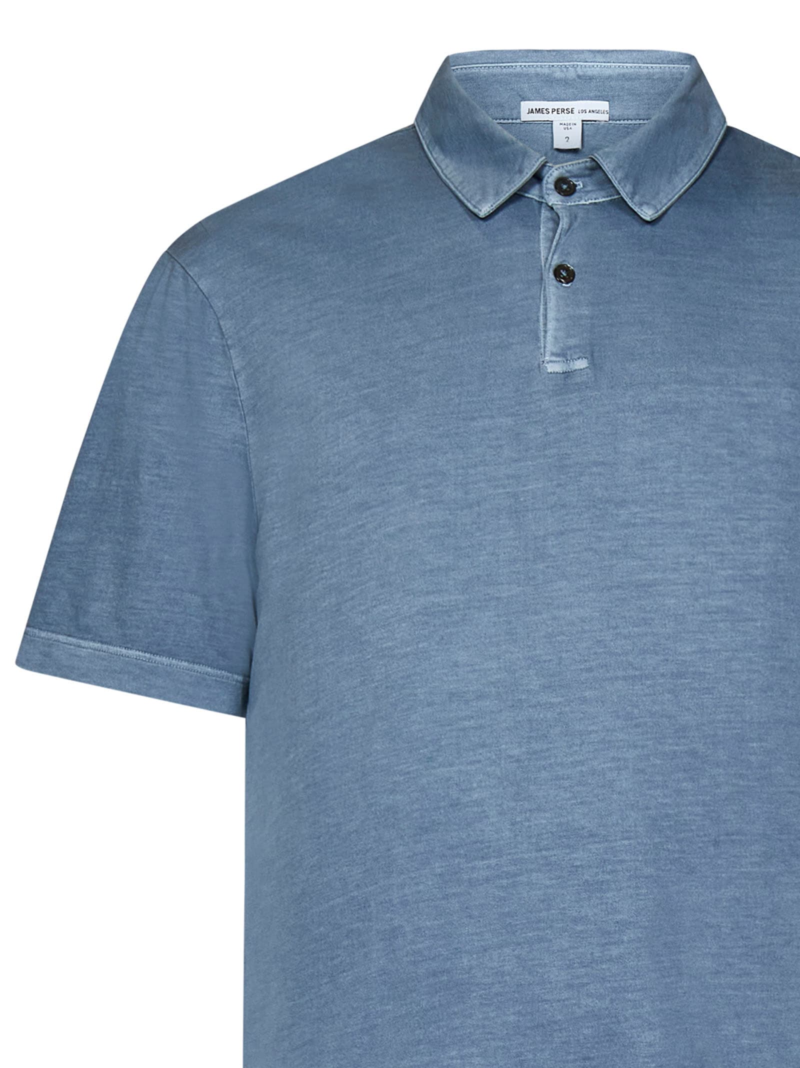 Shop James Perse Polo Shirt In Azzuro