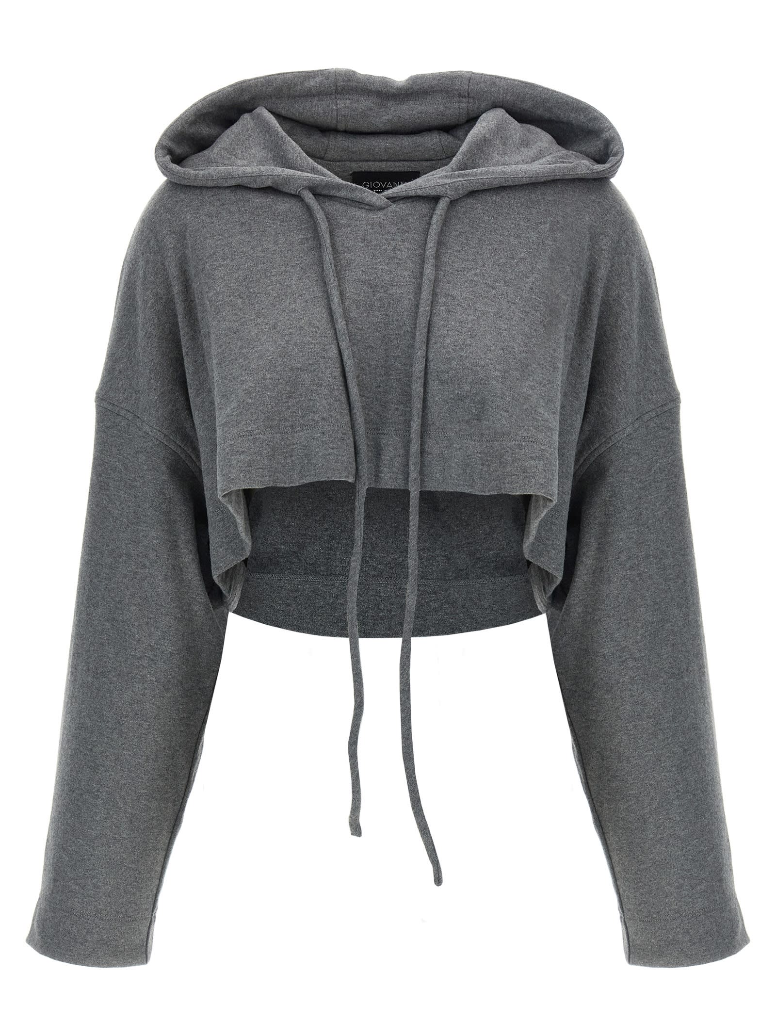 Giovanni Bedin Cropped Hoodie In Gray