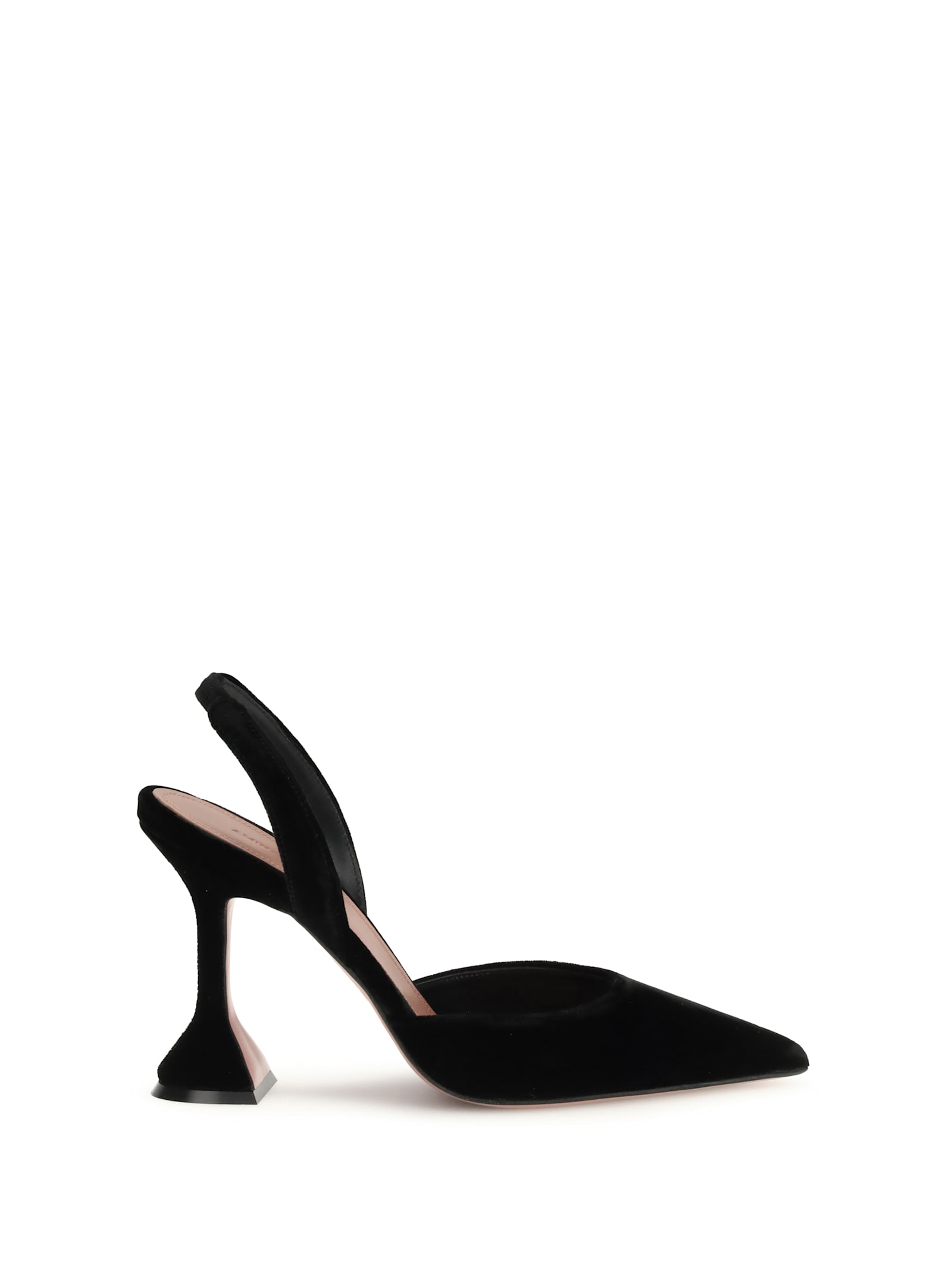 Amina Muaddi Women Velvet Slingback Pumps In Black