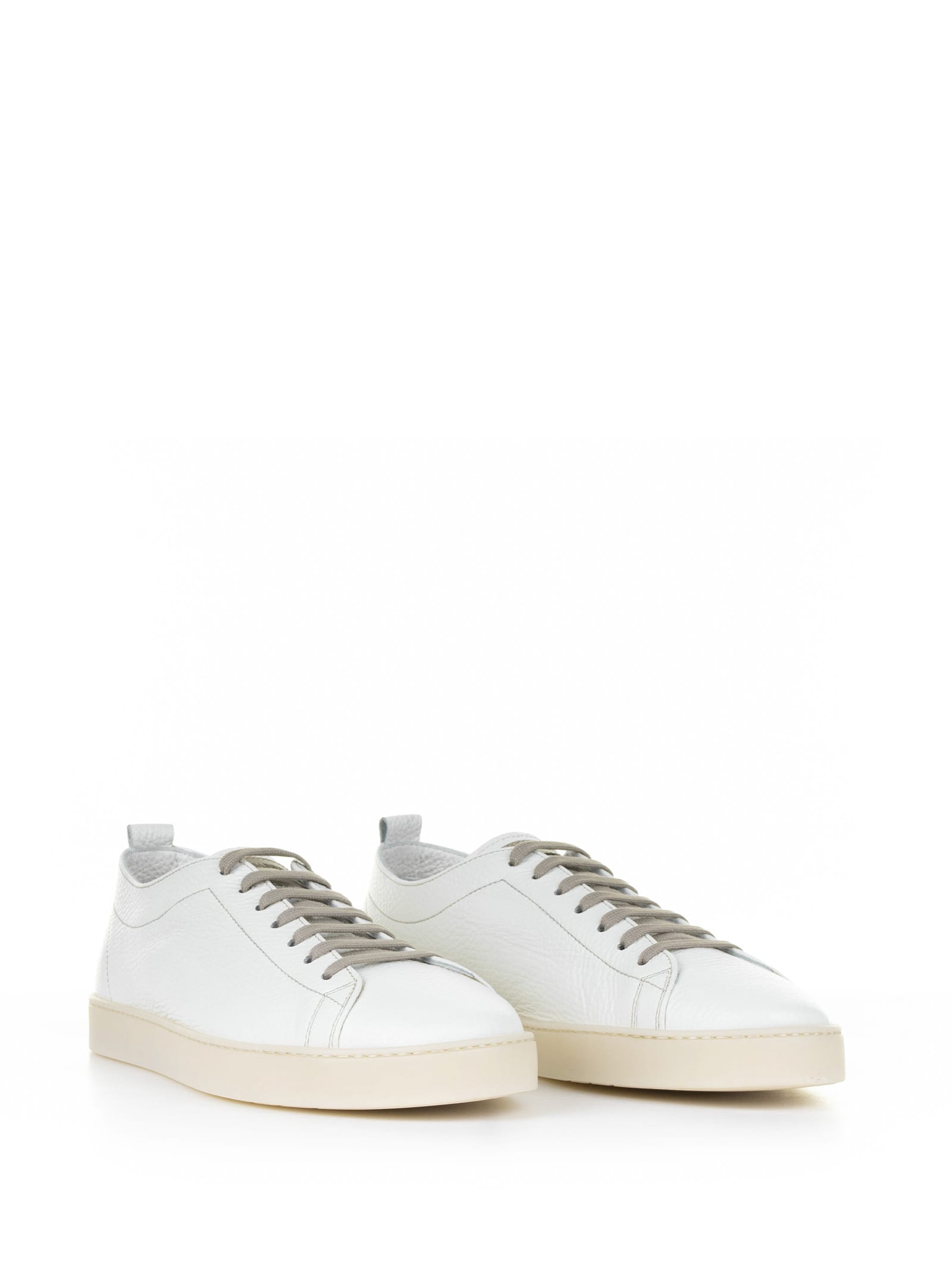 Shop Barrett White Leather Sneaker In Bianco