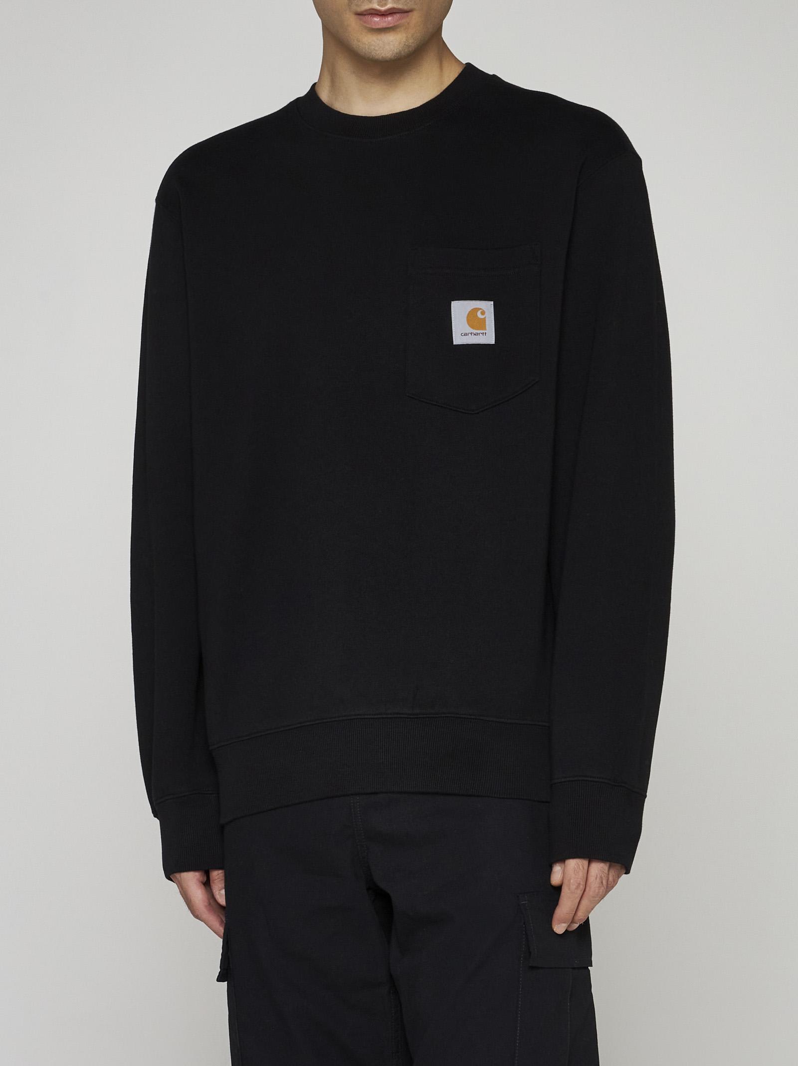 Shop Carhartt Chest Pocket Cotton Sweatshirt In Black