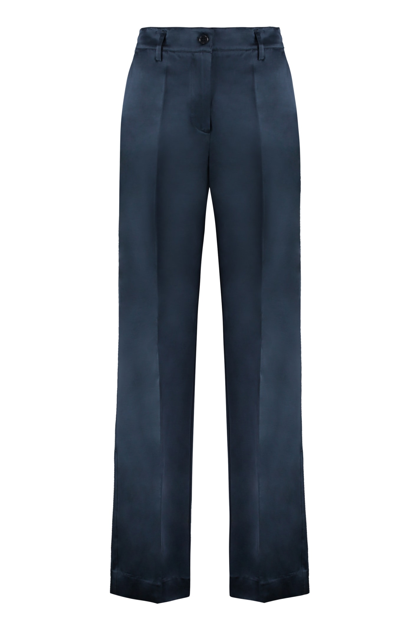 Shop P.a.r.o.s.h Satin Trousers In Blue