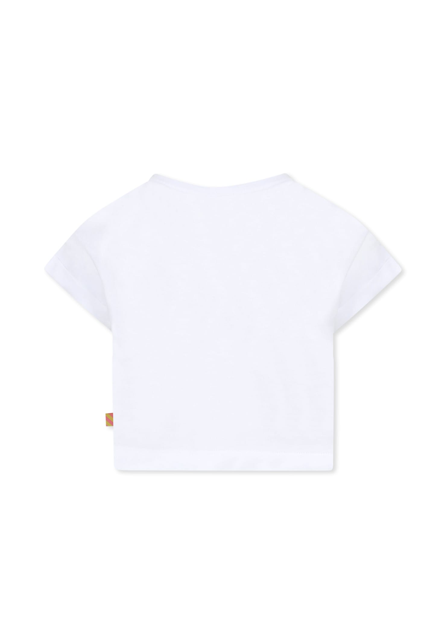 Billieblush White Crop T-shirt For Girl With Writing In White