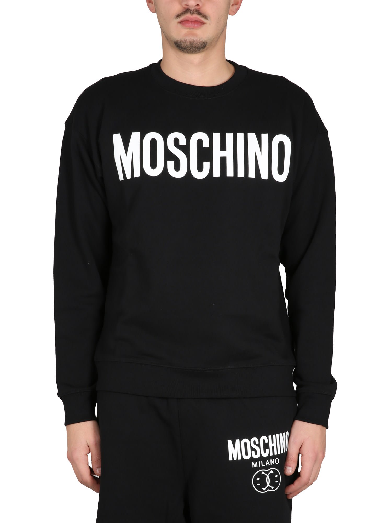 Shop Moschino Institutional Sweatshirt In Nero