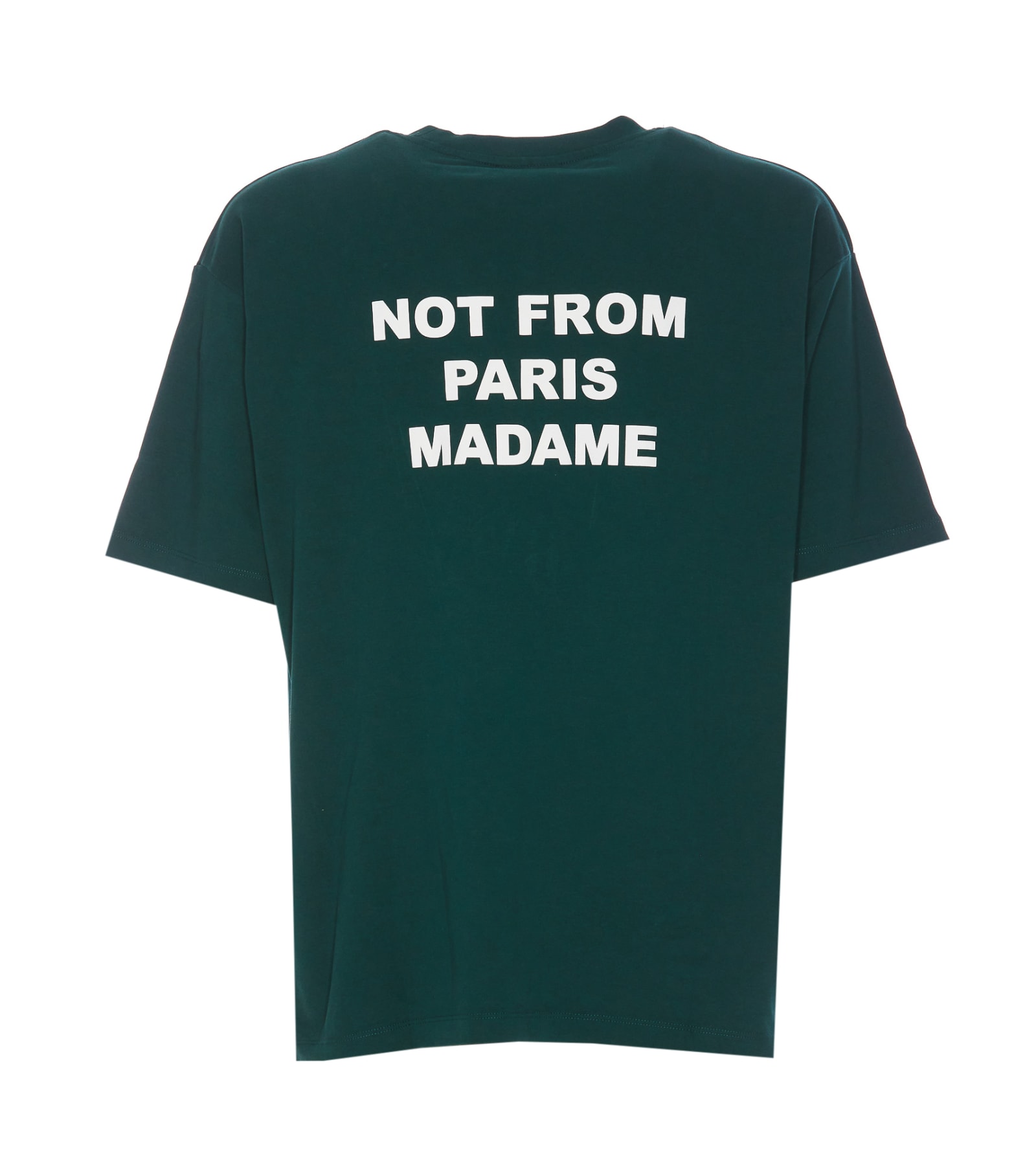 Shop Drôle De Monsieur Slogan T-shirt In Green