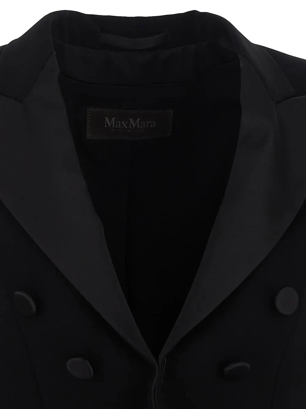 Shop Max Mara Diletta Cropped Blazer In Black