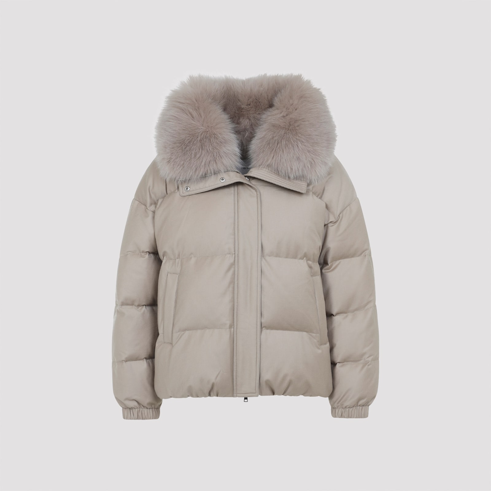 Yves Salomon Luxurious Puffer Jacket With Faux Fur Collar In Black